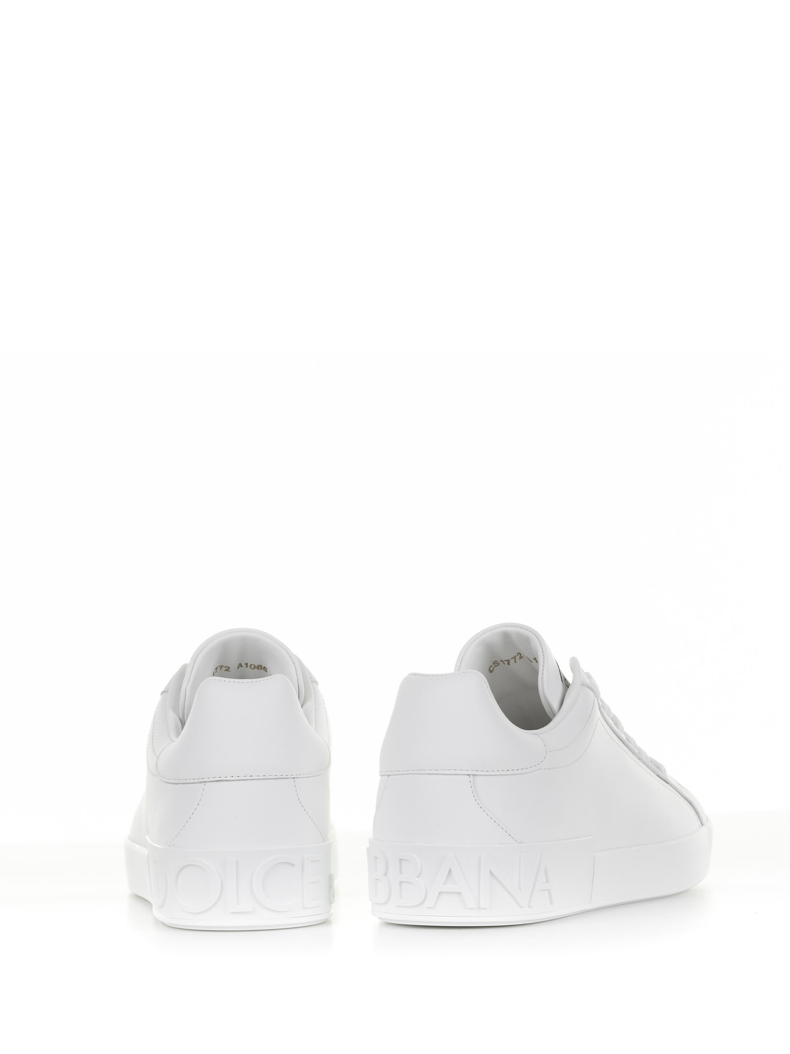 Shop Dolce & Gabbana Portofino Sneaker In White Leather In Bianco
