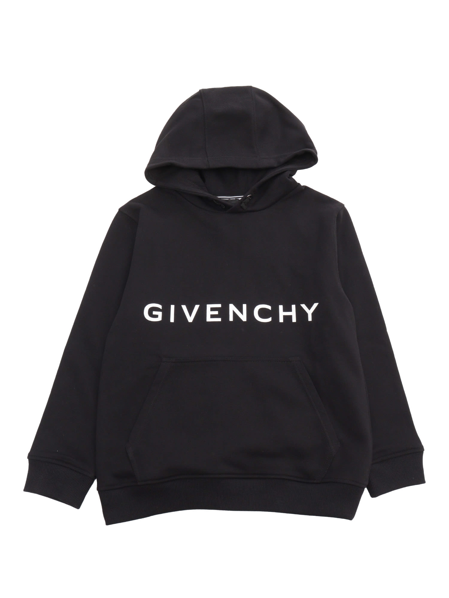 Shop Givenchy Logo Hoodie In Black
