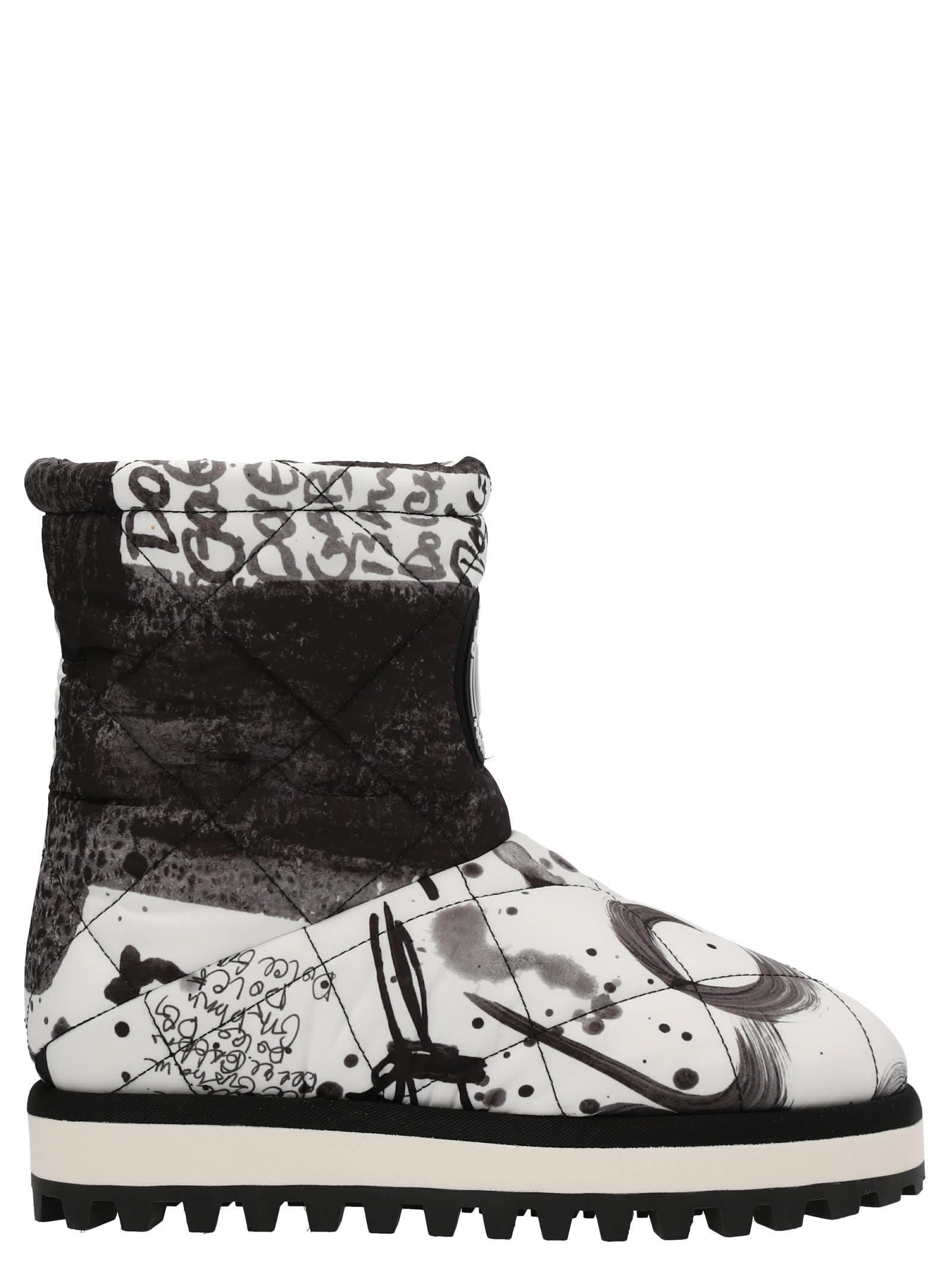 Dolce & Gabbana Logo Print Nylon Boots