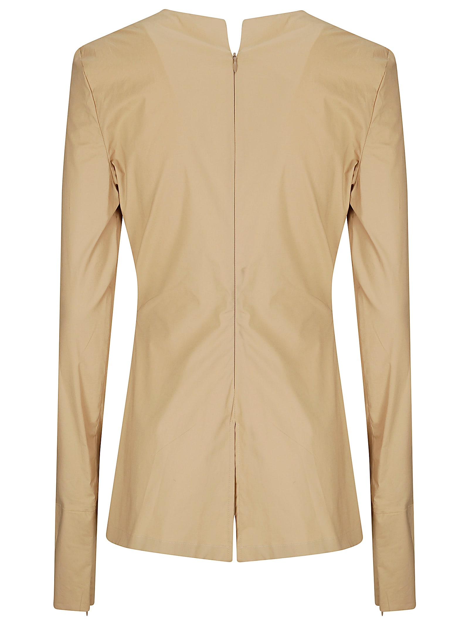 The Latest Long-sleeve Stretch Cotton Top With Flared Hem