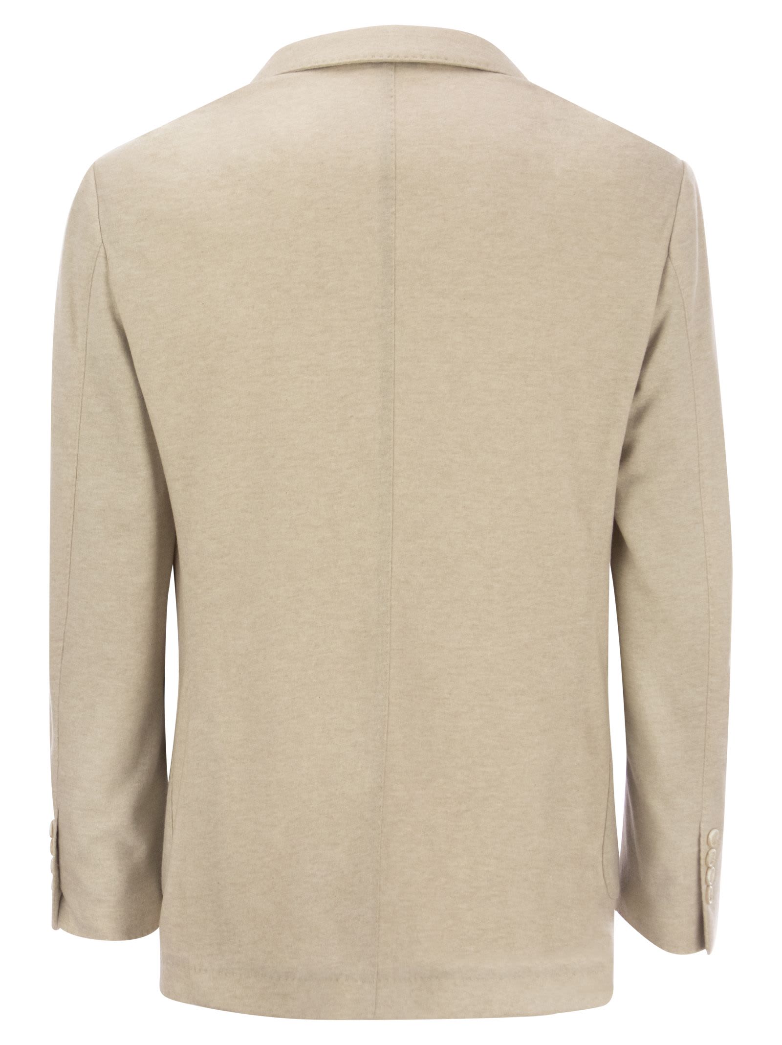 Shop Brunello Cucinelli Cashmere Jersey Blazer With Patch Pockets