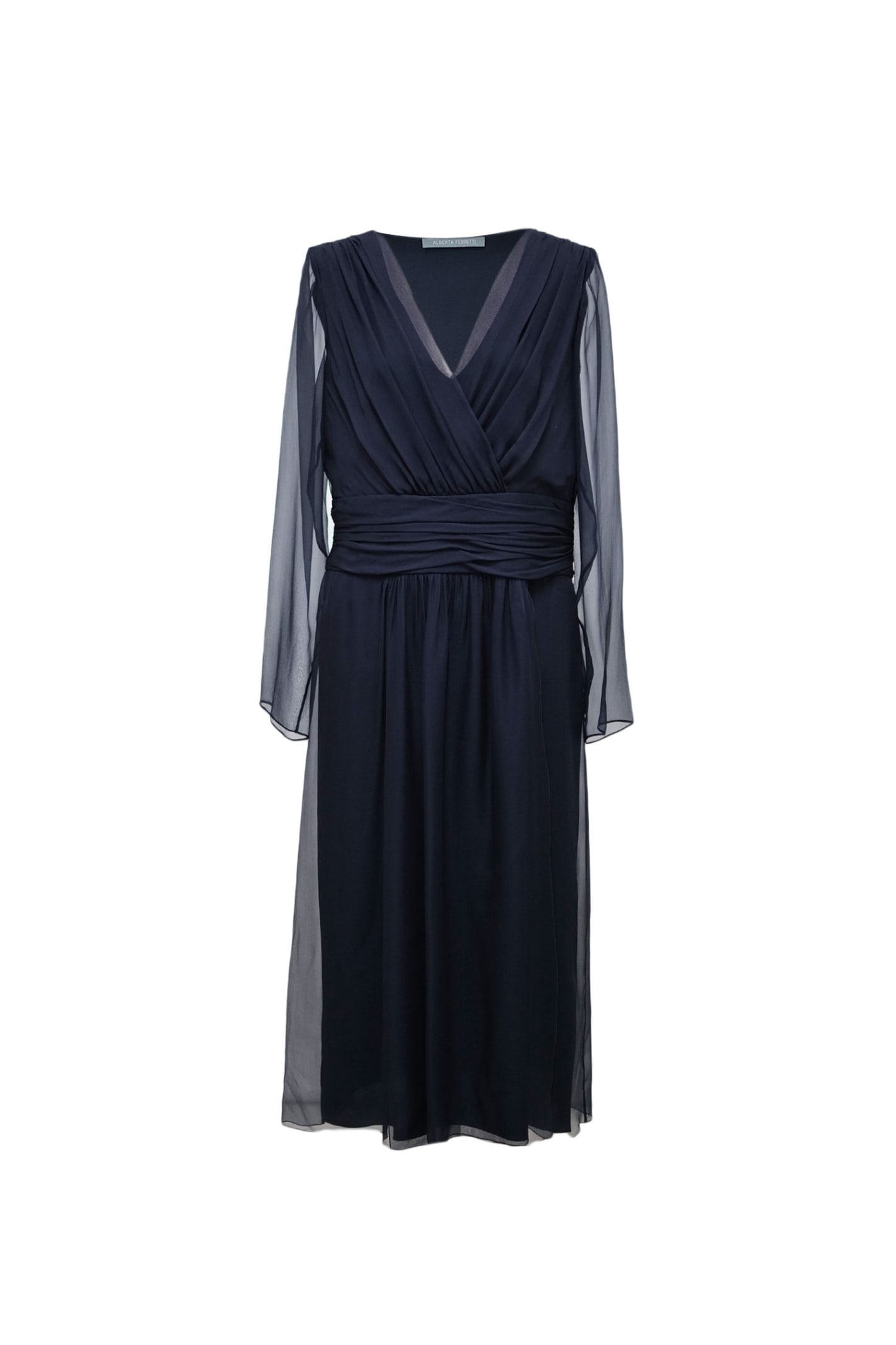 V-neck Midi Chiffon Dress