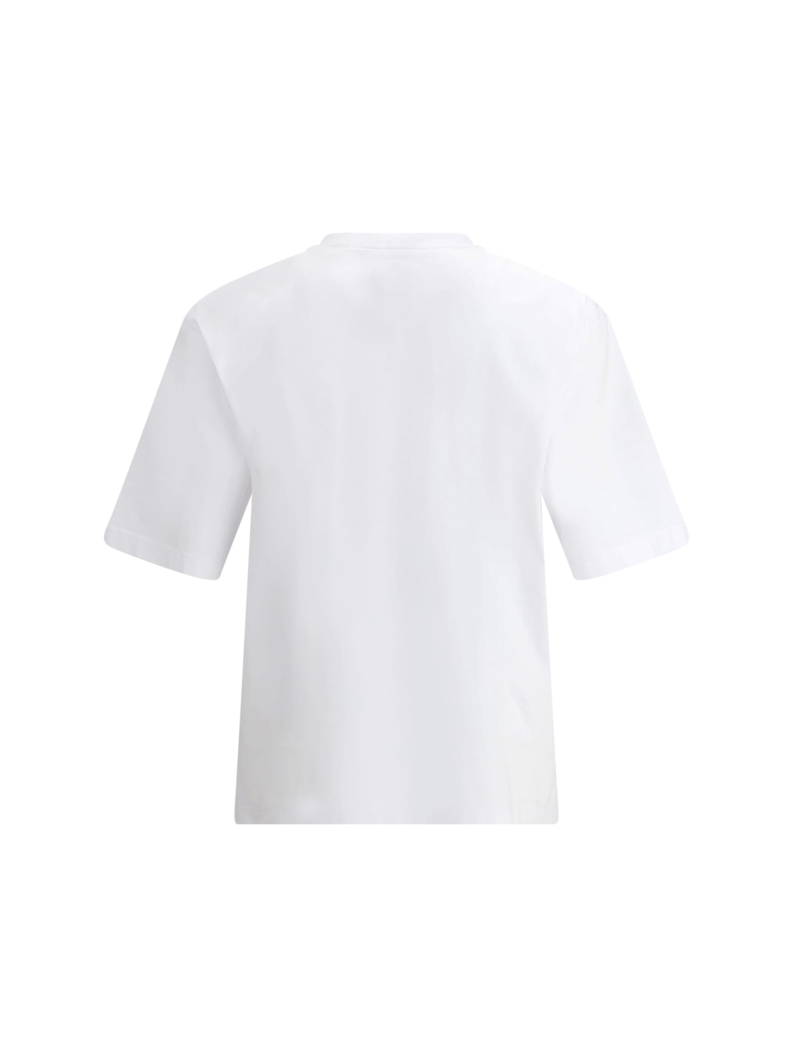 Dsquared2 Loose Fit White Cotton Jersey T-shirt With Vintage-effect Logo In White