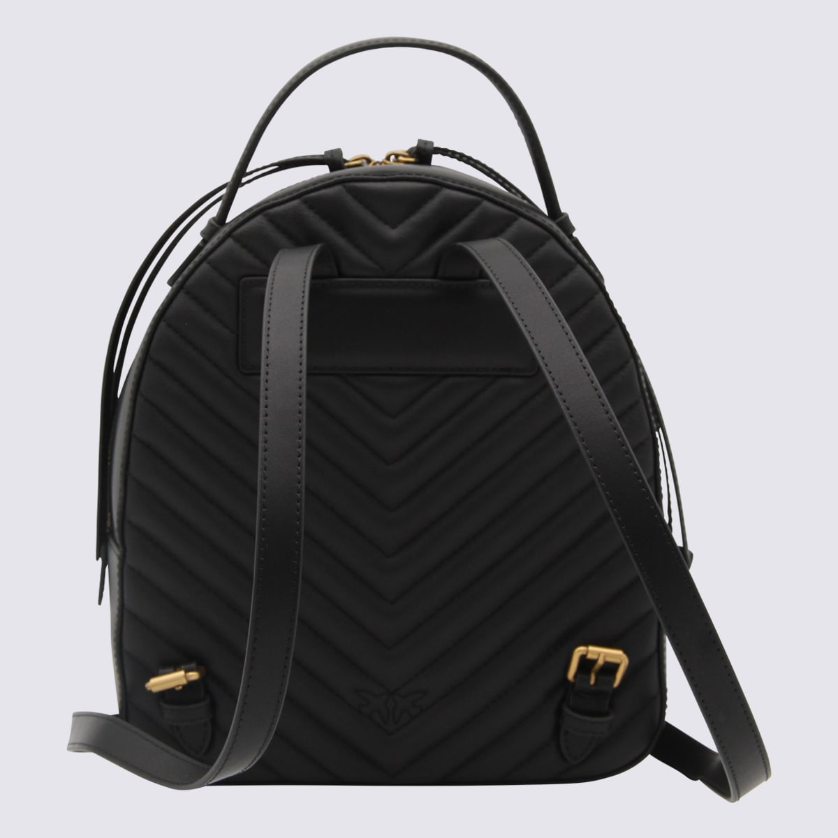 Shop Pinko Black Leather Backpack