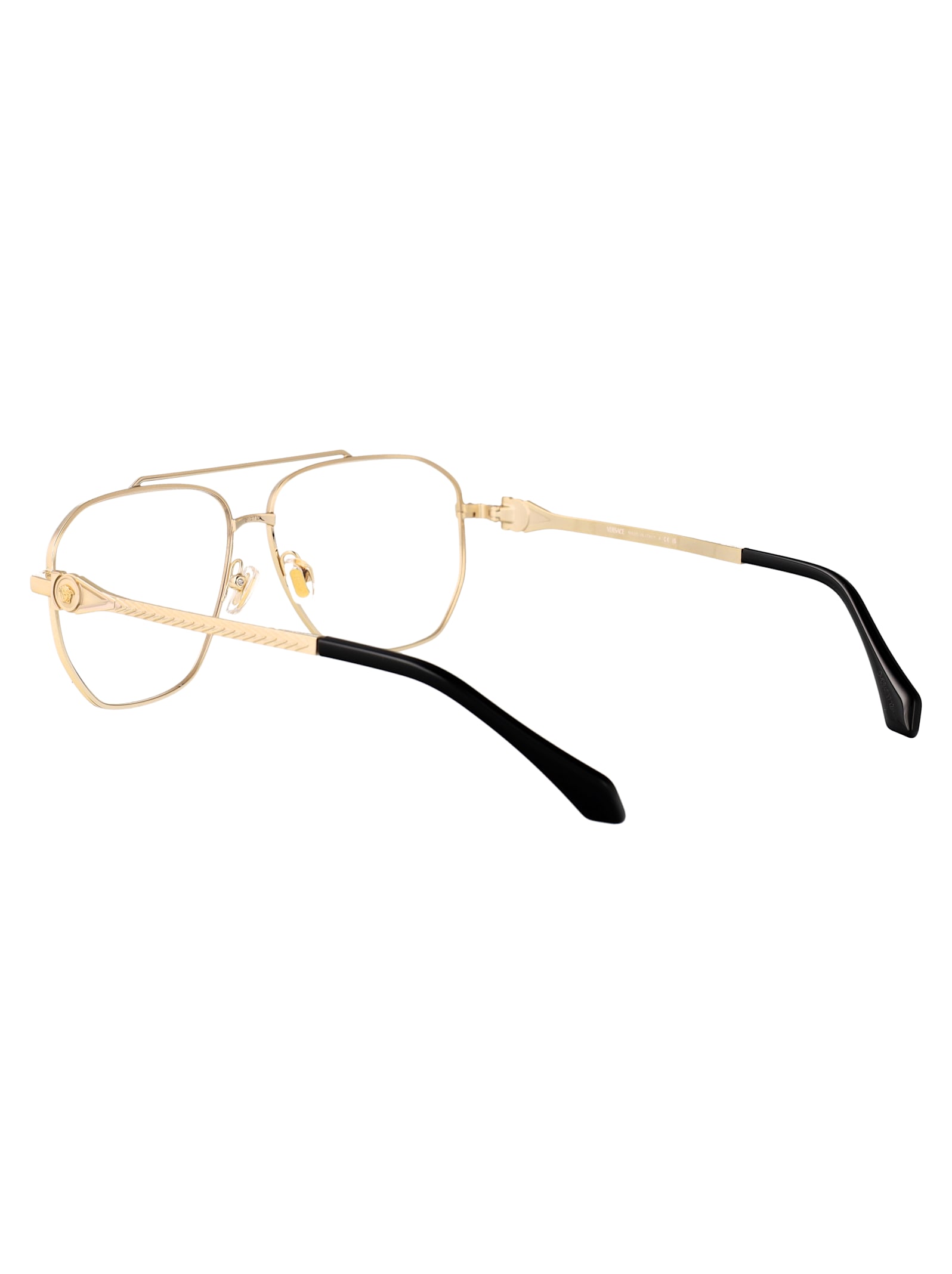 Versace 57mm Irregular Square Optical Glasses In Gold