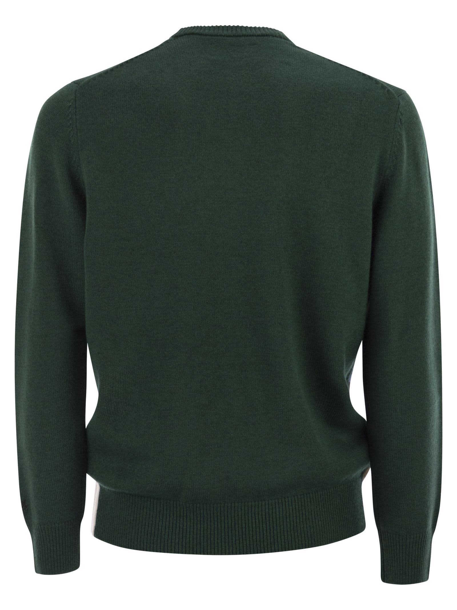 Mc2 Saint Barth Heron - Crew Neck Sweater With Embroidery On The Front In Green