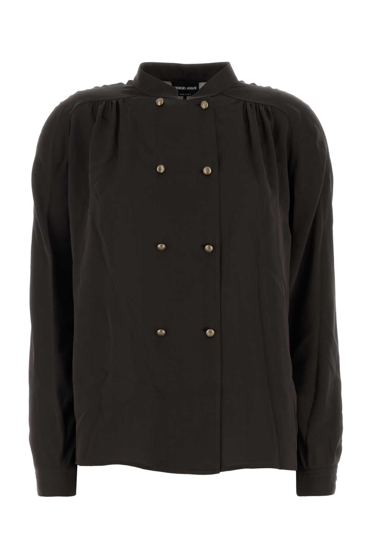 Dark Brown Silk Shirt