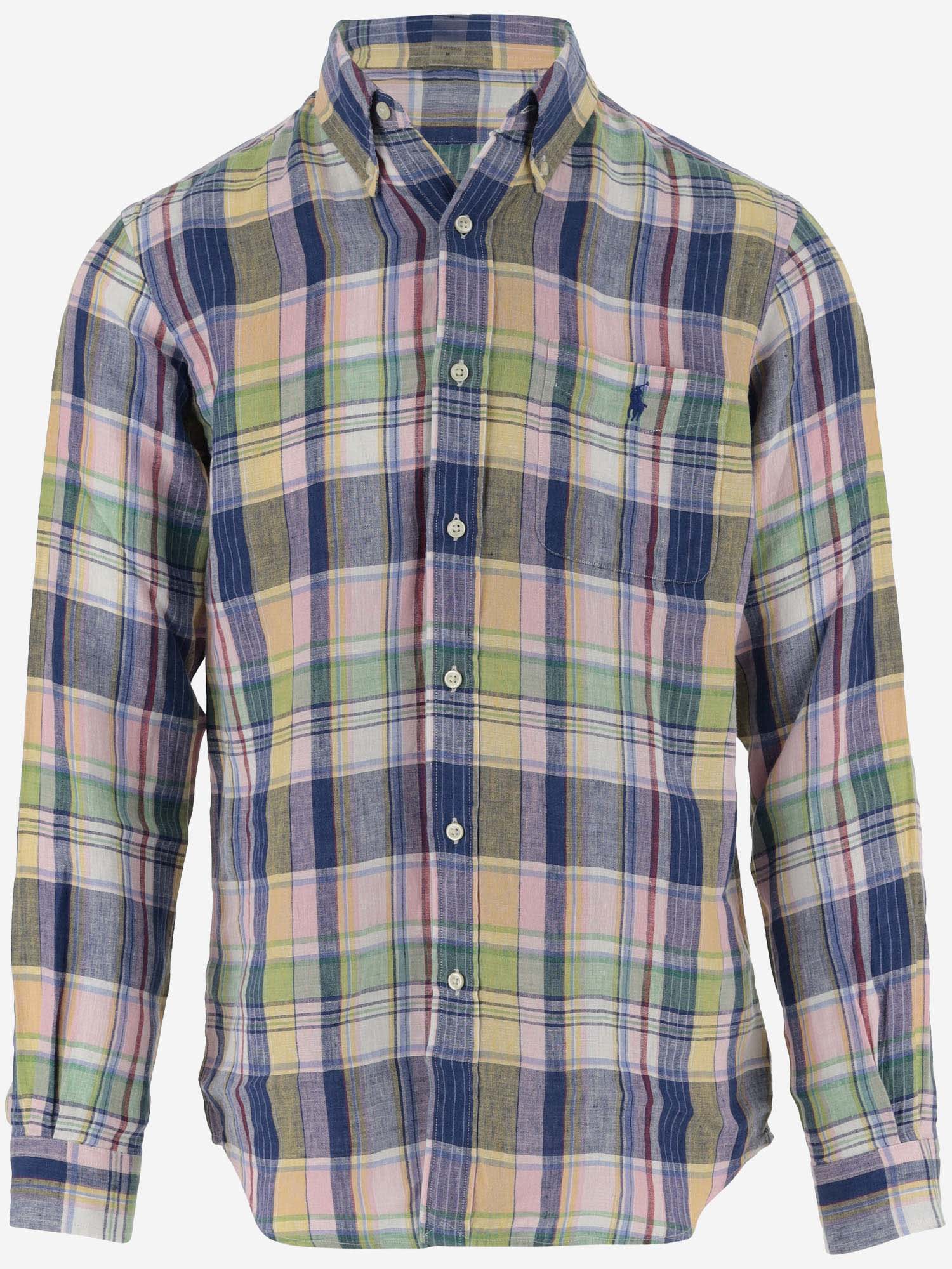 Shop Ralph Lauren Linen Shirt With Check Pattern In Red