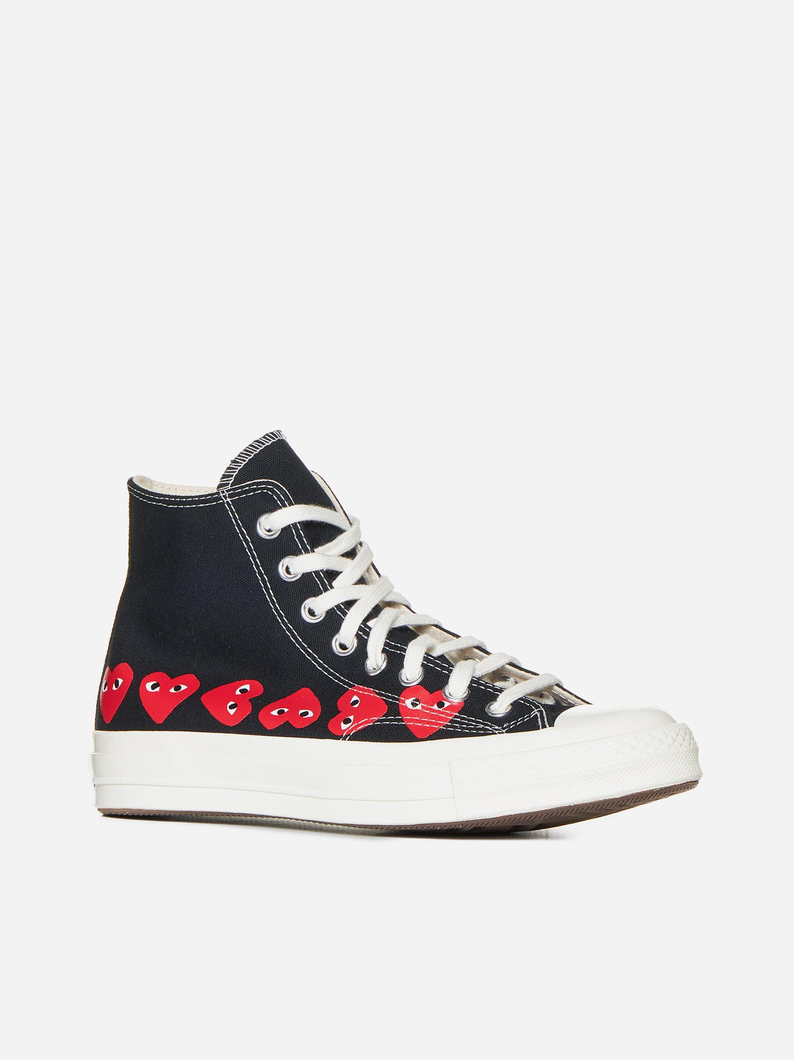 Shop Comme Des Garçons X Converse Canvas High-top Sneakers In Black