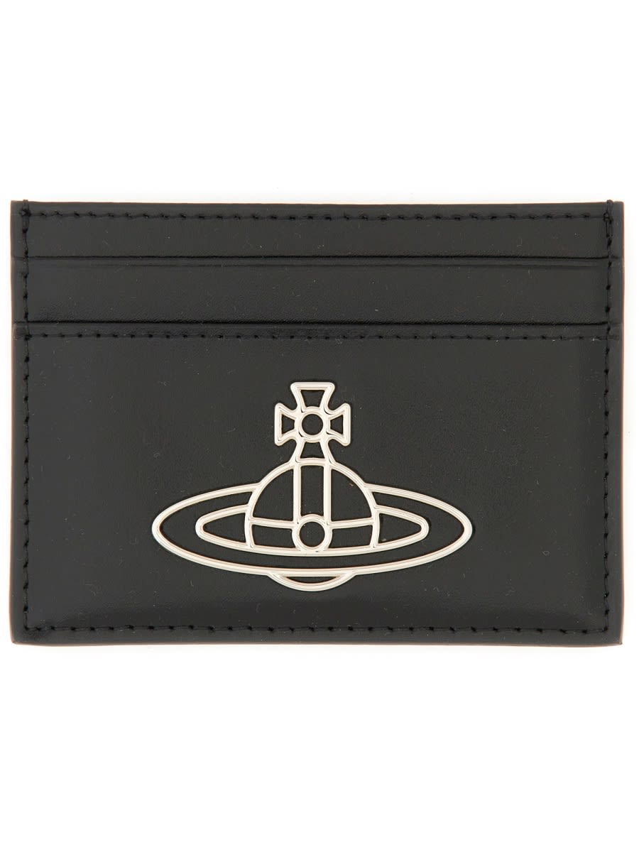 Shop Vivienne Westwood Card Holder With Logo In Black