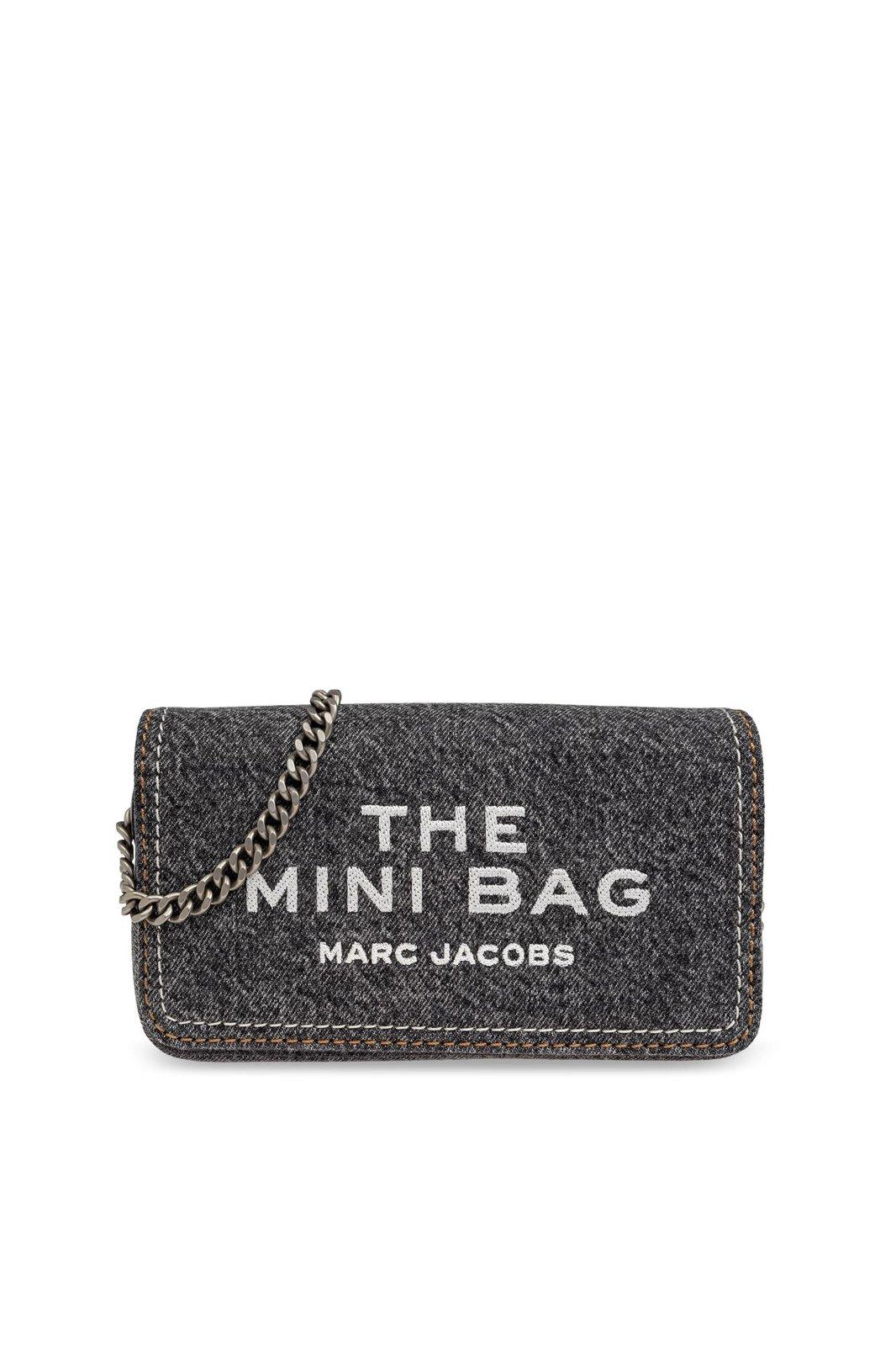 Shop Marc Jacobs The Denim Chain Mini Shoulder Bag In Black Wash