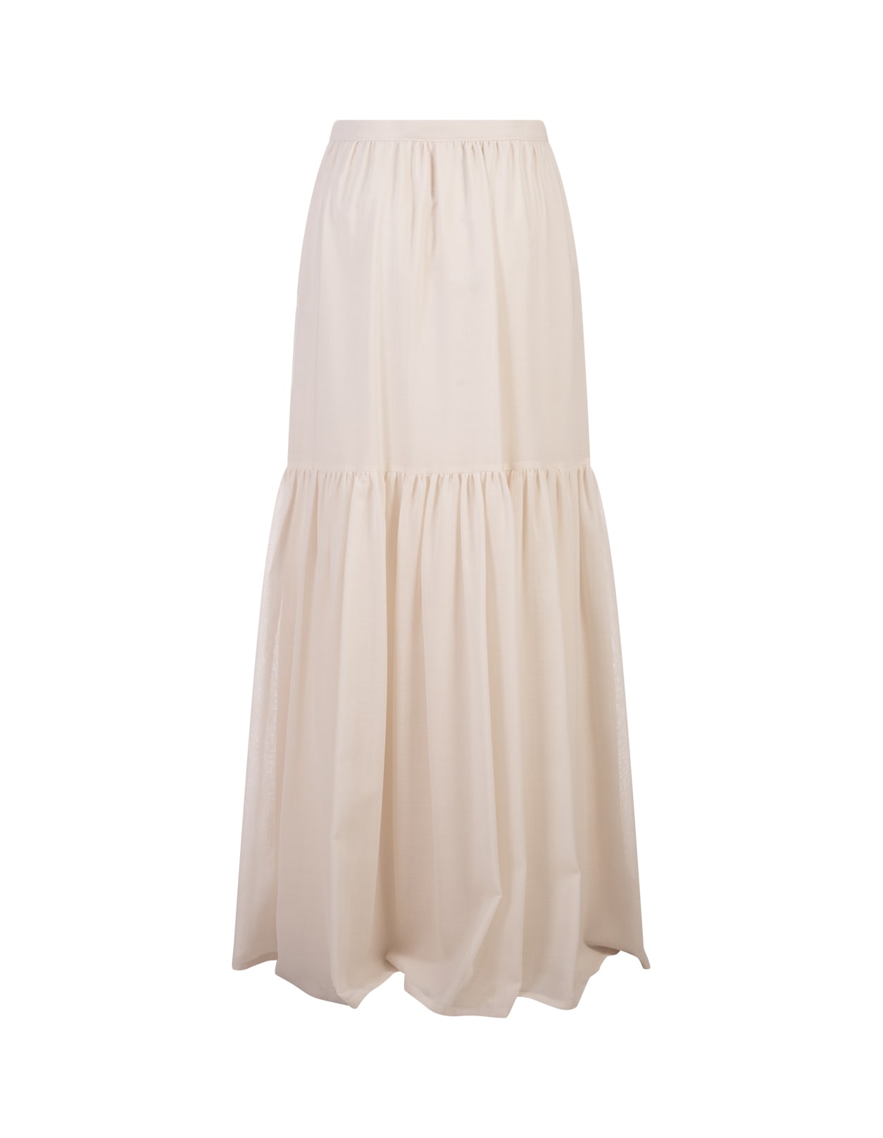 Shop Max Mara Ivory White Cafila Long Skirt