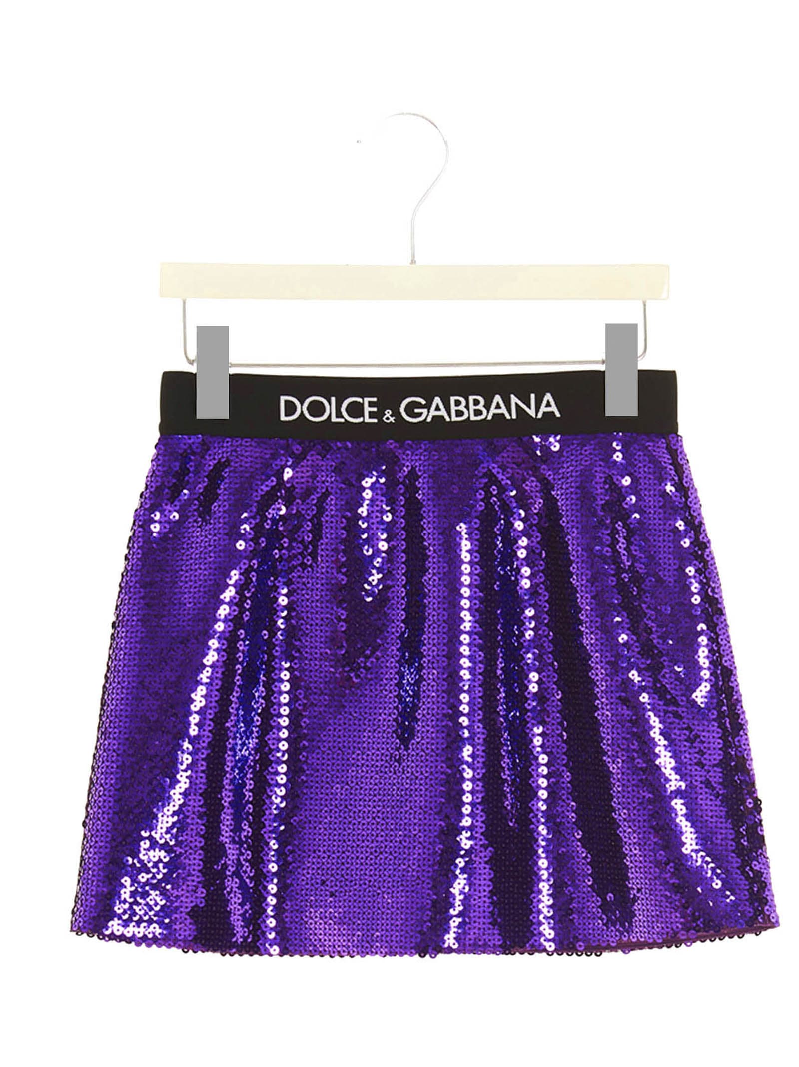 Dolce & Gabbana Logo Sequin Skirt