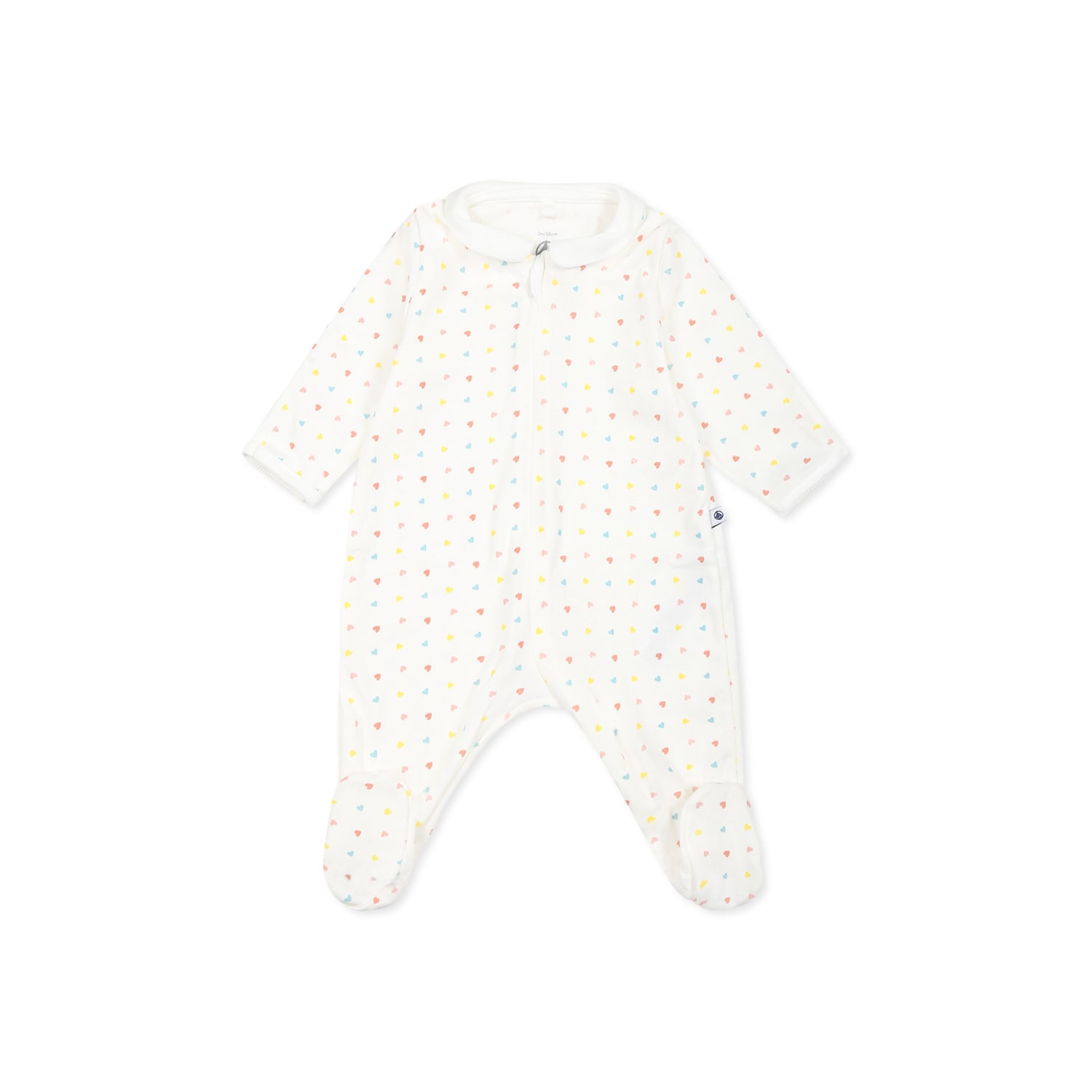Petit Bateau Ivory Romper For Babykids With Hearts In Ivory