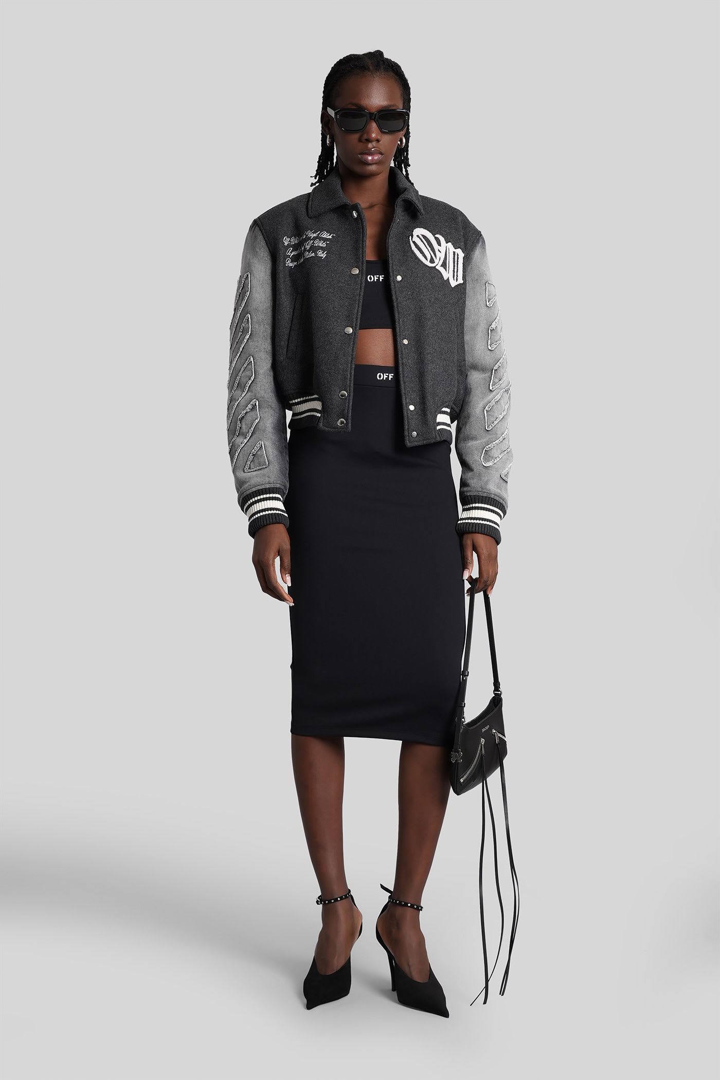 Off-white Sleek Spaghetti Strap Top In Black