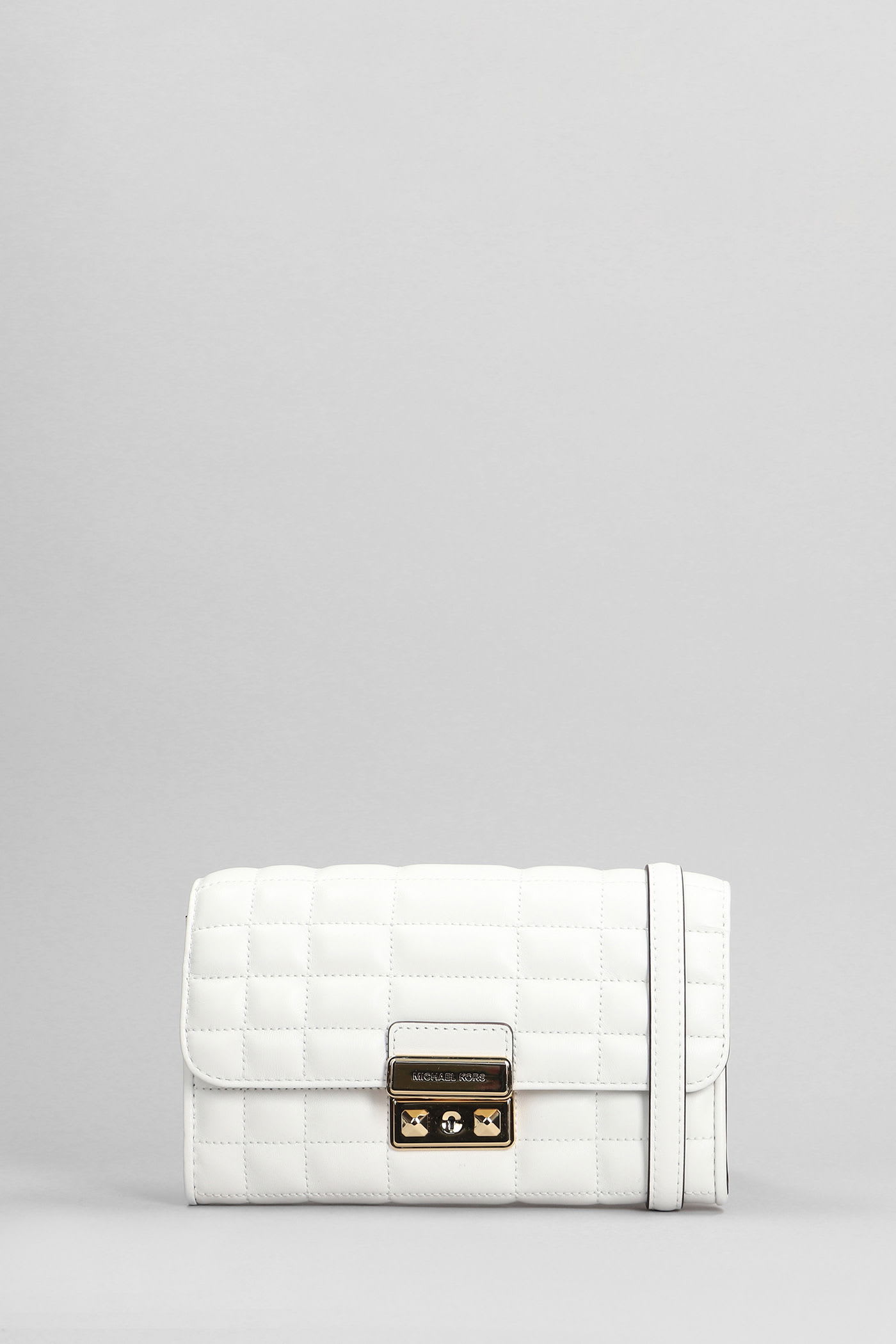 Michael Kors Tribeca Shoulder Bag In White Leather