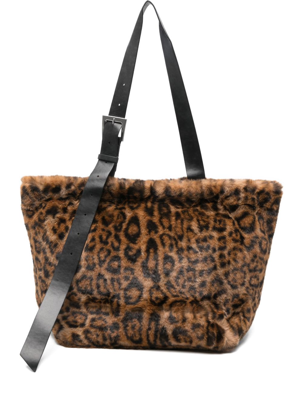 Apparis Esti Leopard Tote Bag In Brown