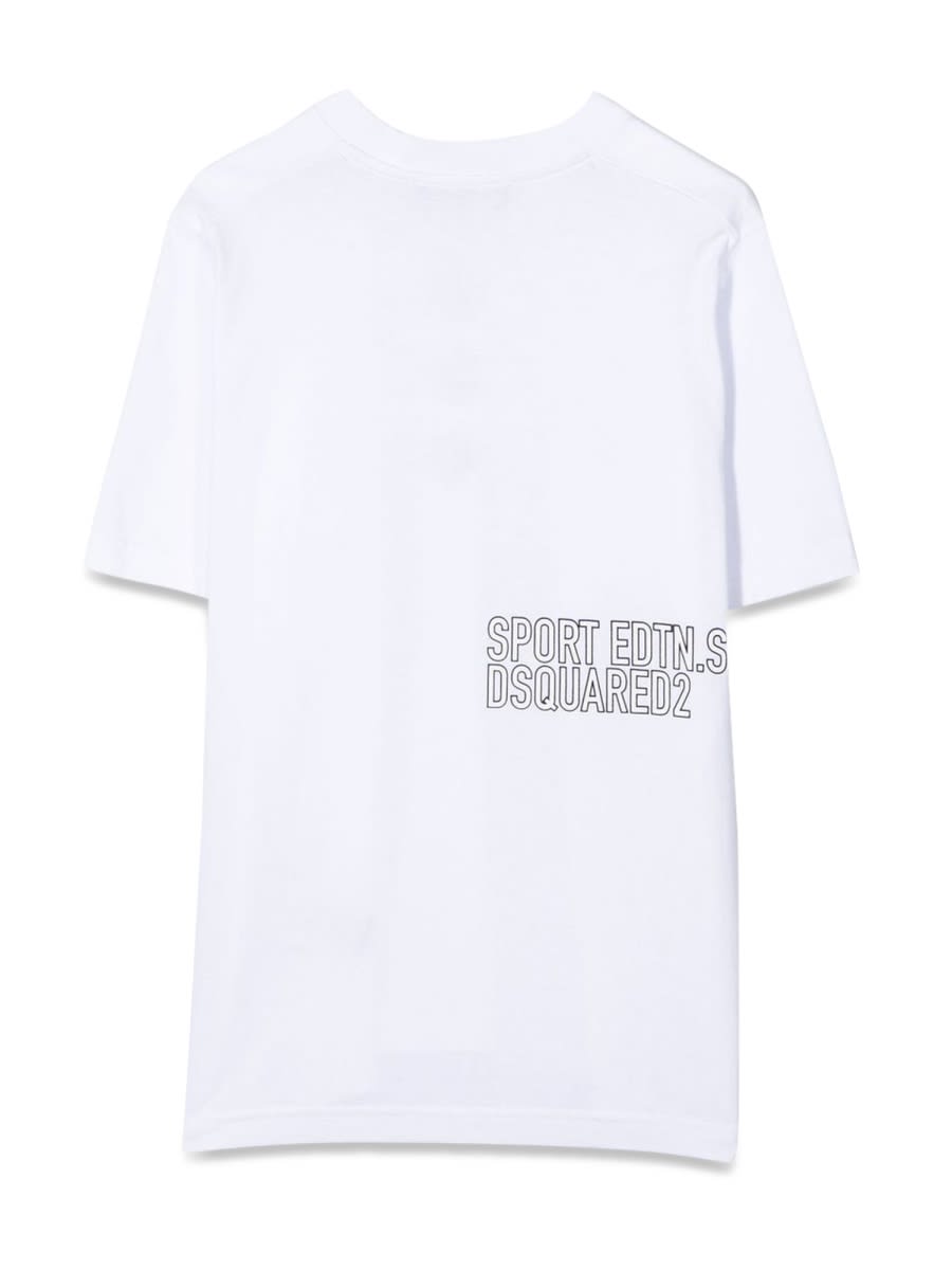 Dsquared2 T-shirt Logo On The Back And Front Leaves In White