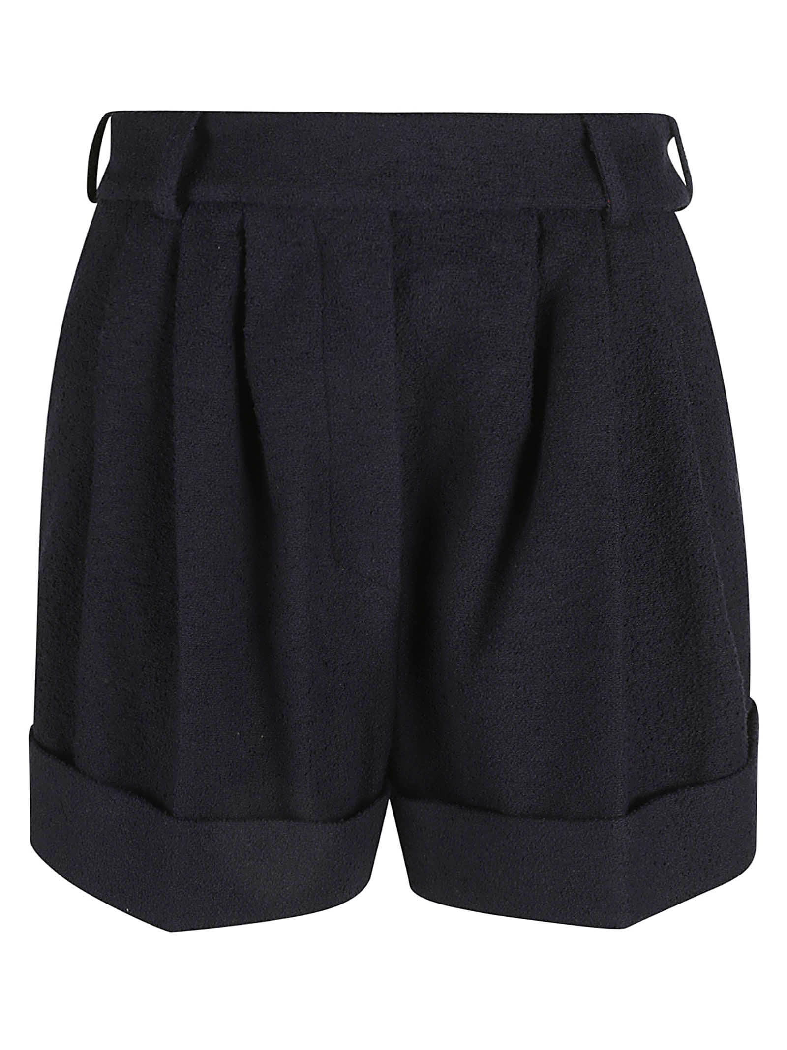 Shop Alexandre Vauthier Belted High Waist Shorts In Blue