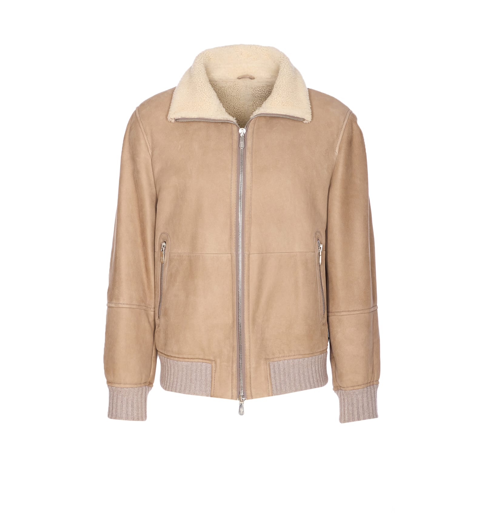 Suede Shearling Curly Bomber