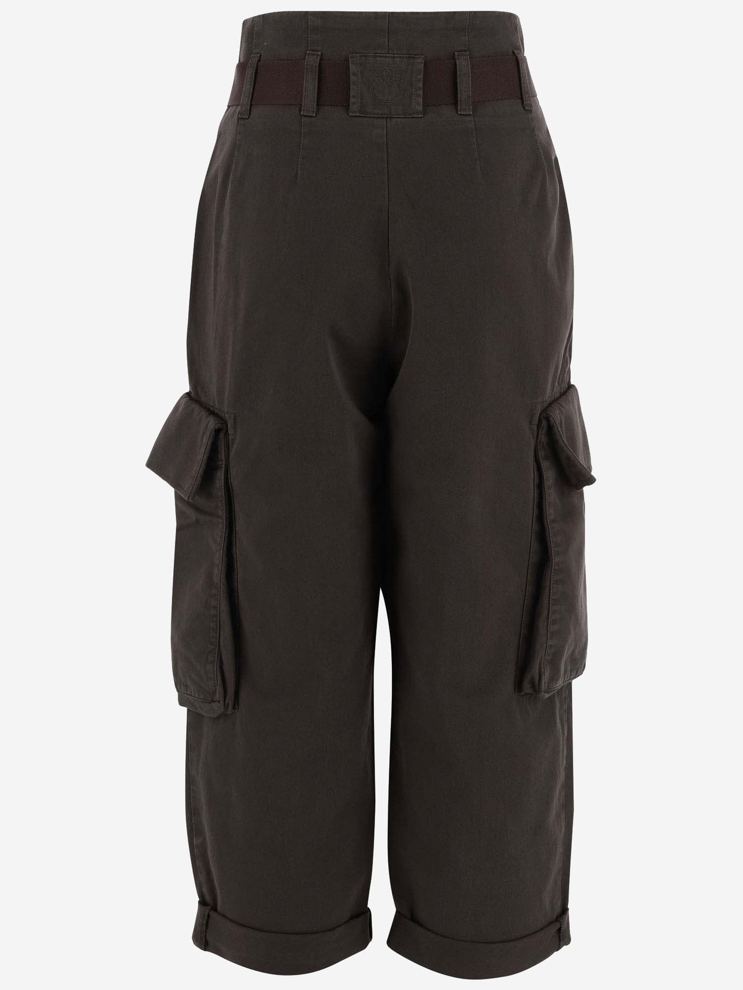 Shop Pinko Cotton Cargo Pants In Green