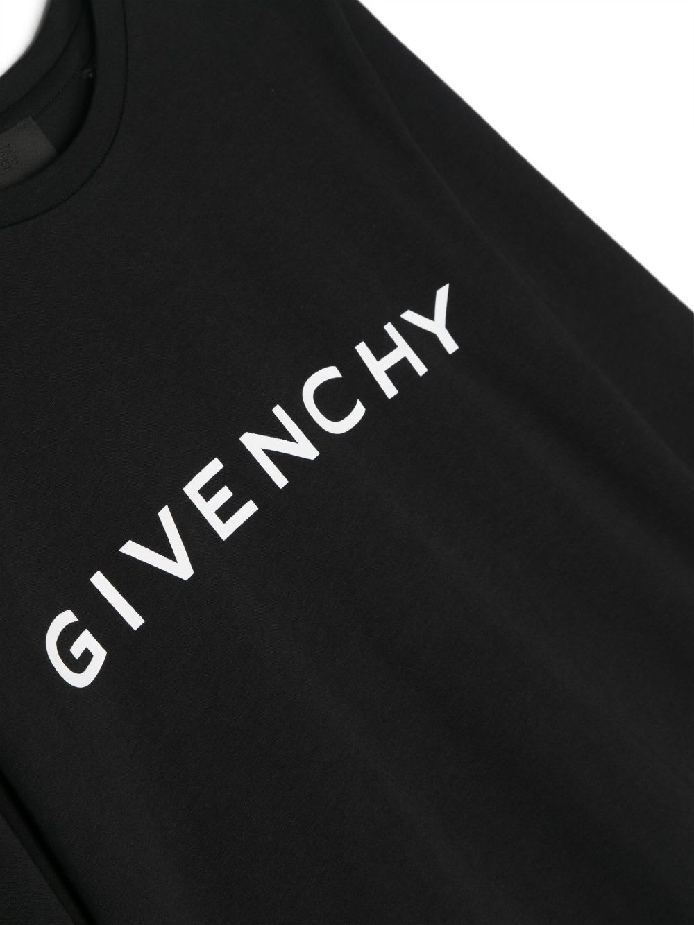 Shop Givenchy T-shirt Nera In Jersey Di Cotone Bambino In Bianco