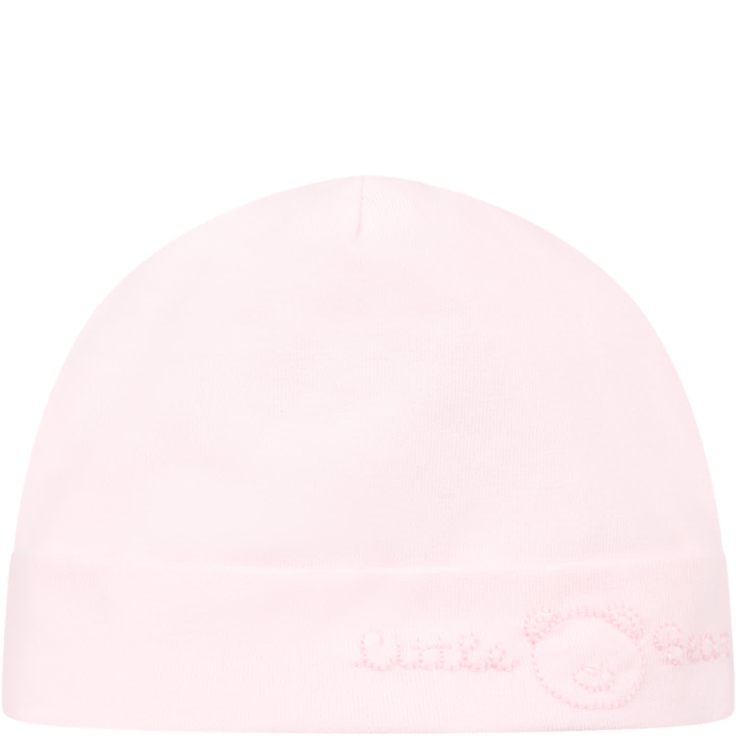 Little Bear Pink Hat For Baby Girl With Pink Logo