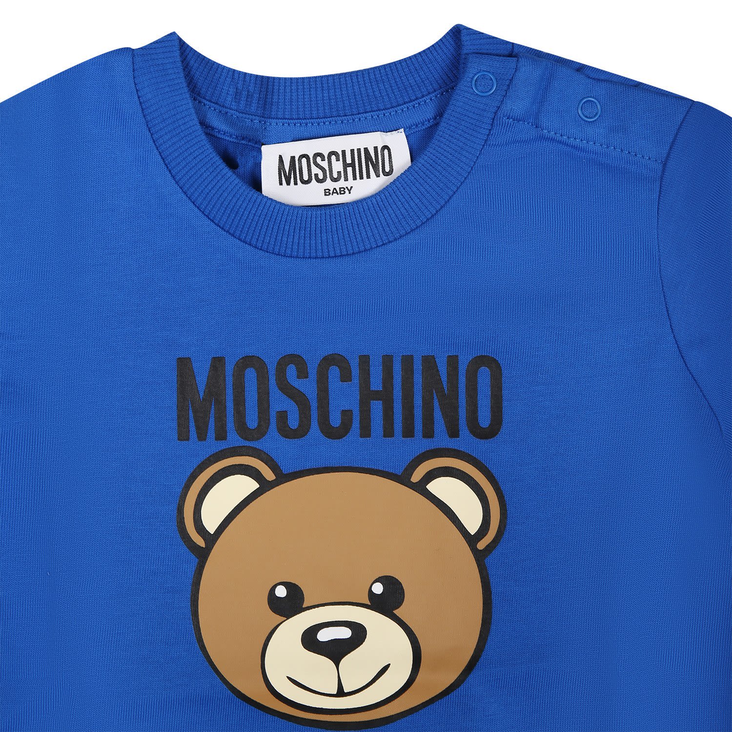 Shop Moschino Blue Set For Baby Boy With Teddy Bear And Logo