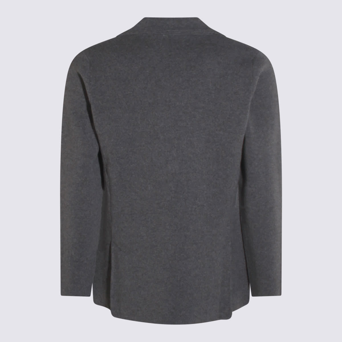 Lardini Lapel Pin Front Pockets Crewneck Jacket In Gray