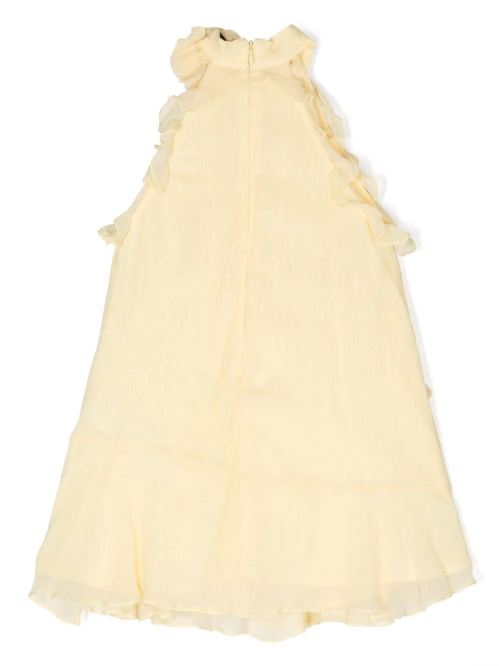 Shop Miss Blumarine Pastel Yellow Ruffled Chiffon Dress