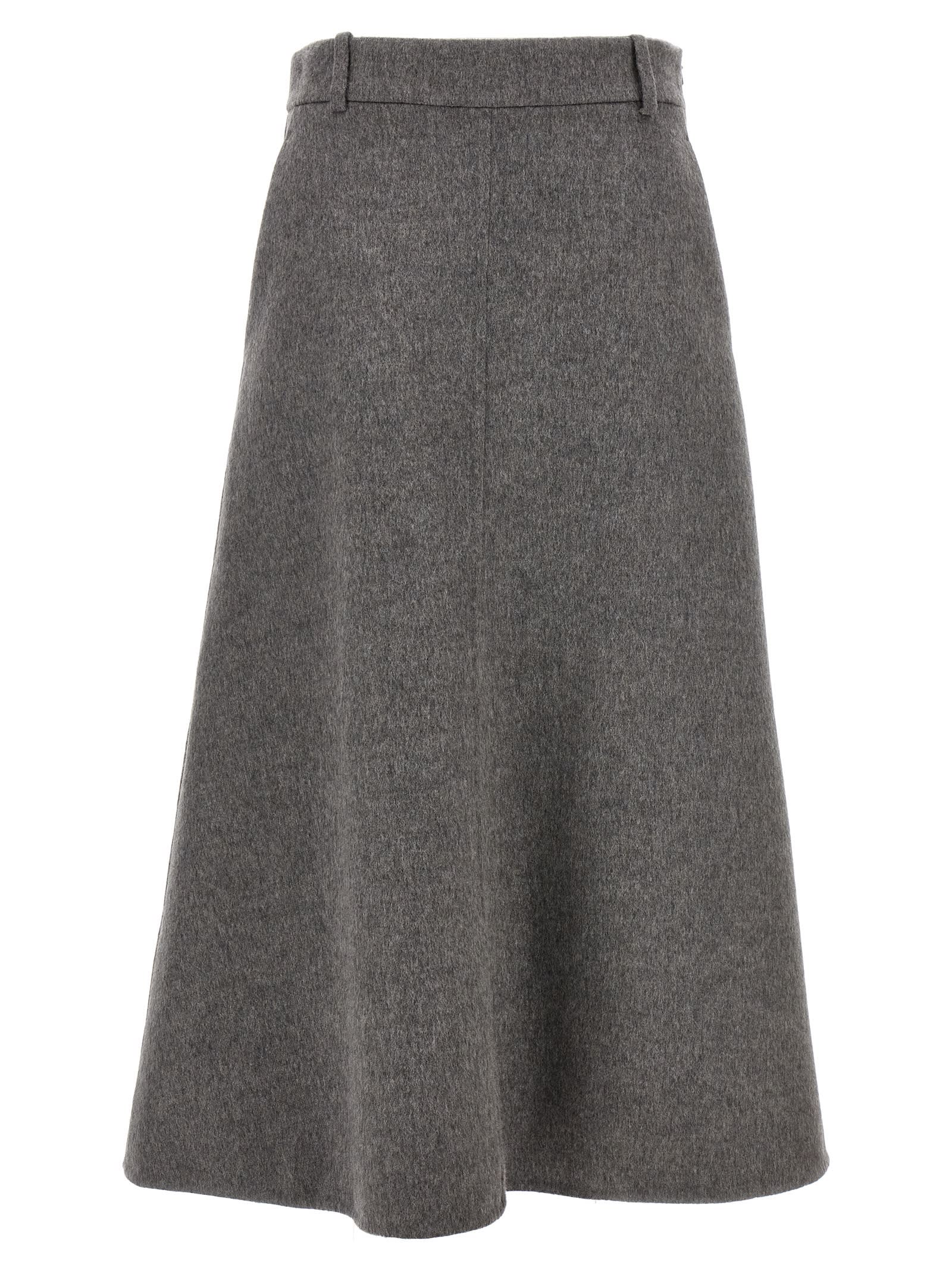 Brunello Cucinelli Flared Skirt In Gray