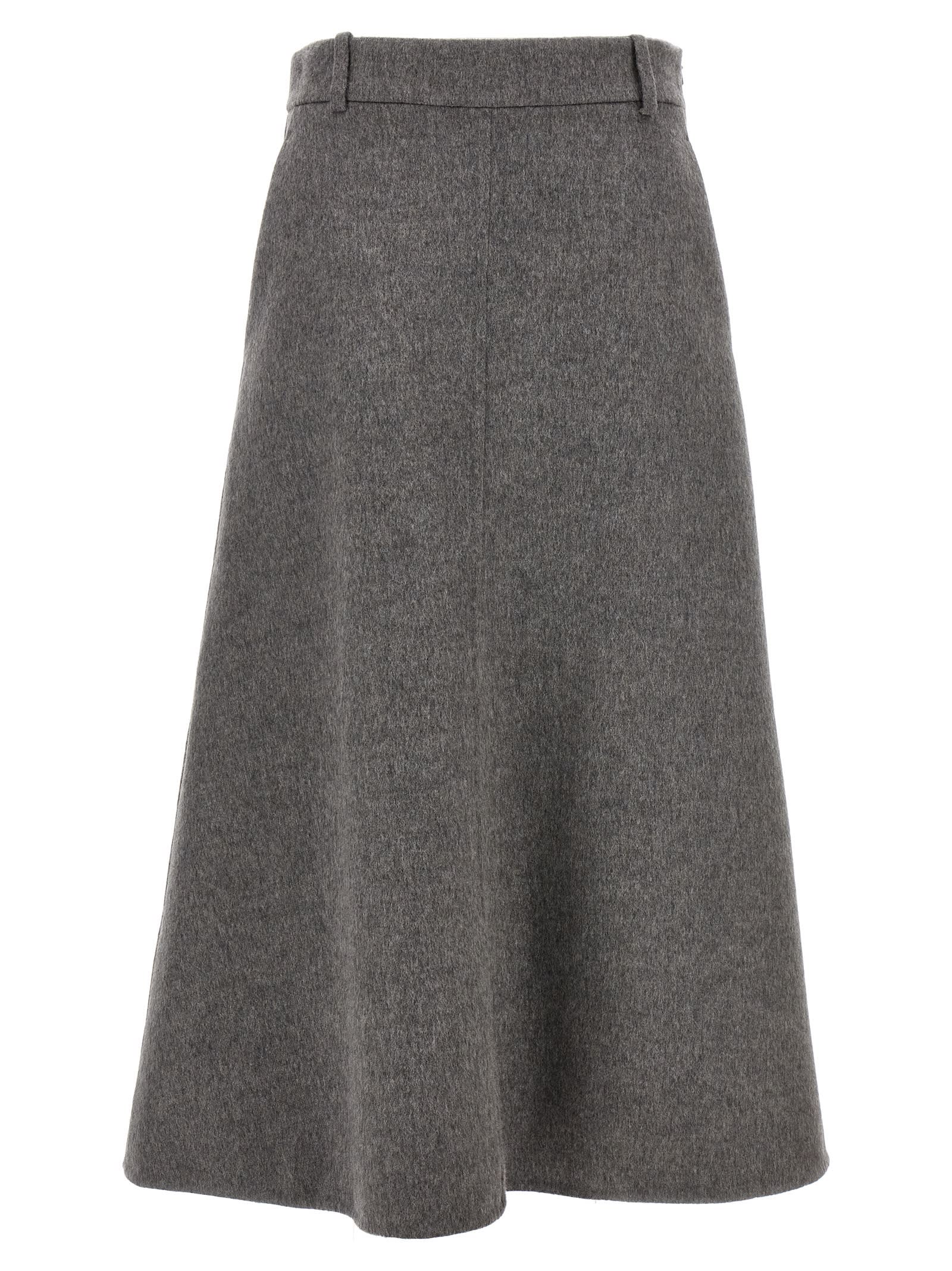 Shop Brunello Cucinelli Flared Skirt In Gray