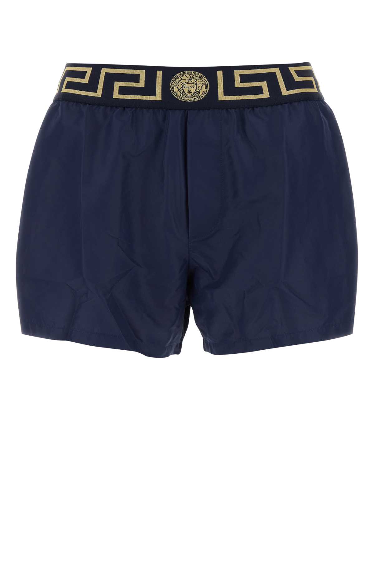 Shop Versace Blue Polyester Swimming Shorts In A70w