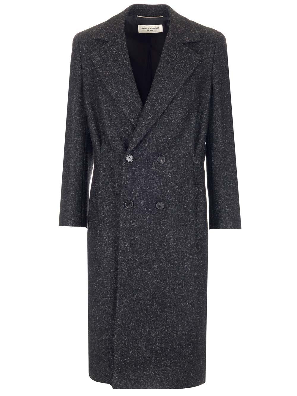 Saint Laurent Double-breasted Long-sleeved Coat