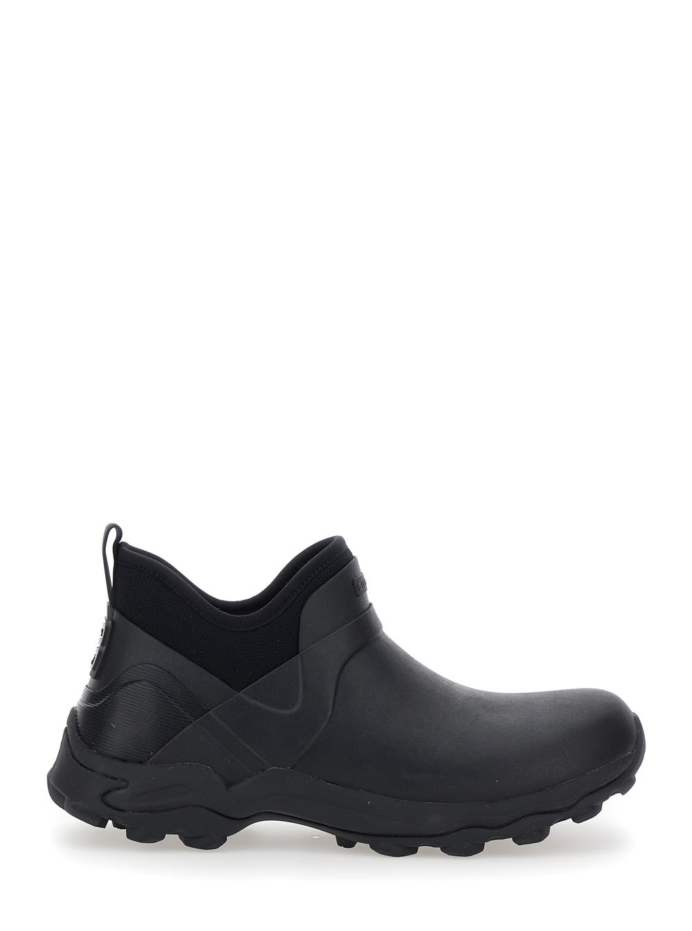 Shop Givenchy Black Ankle Boots With 4g Motif In Rubber And Fabric Man