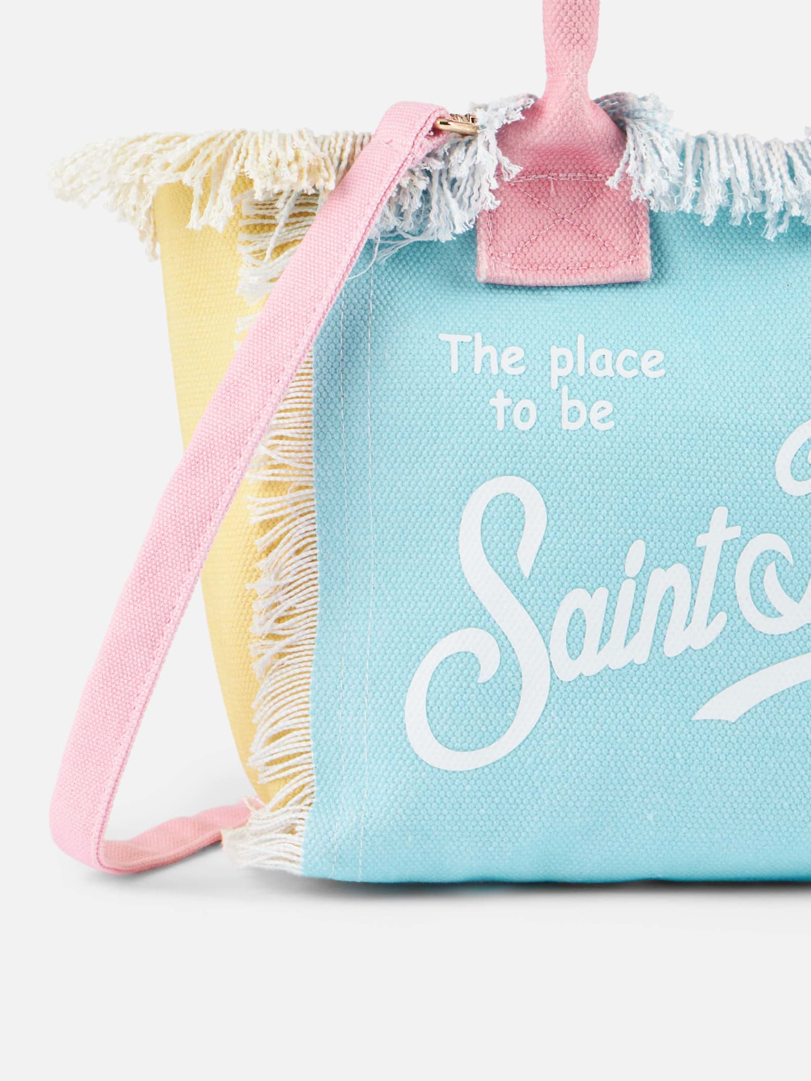 Mc2 Saint Barth Multicolor Patch Cotton Canvas Colette Handbag In Multicolor