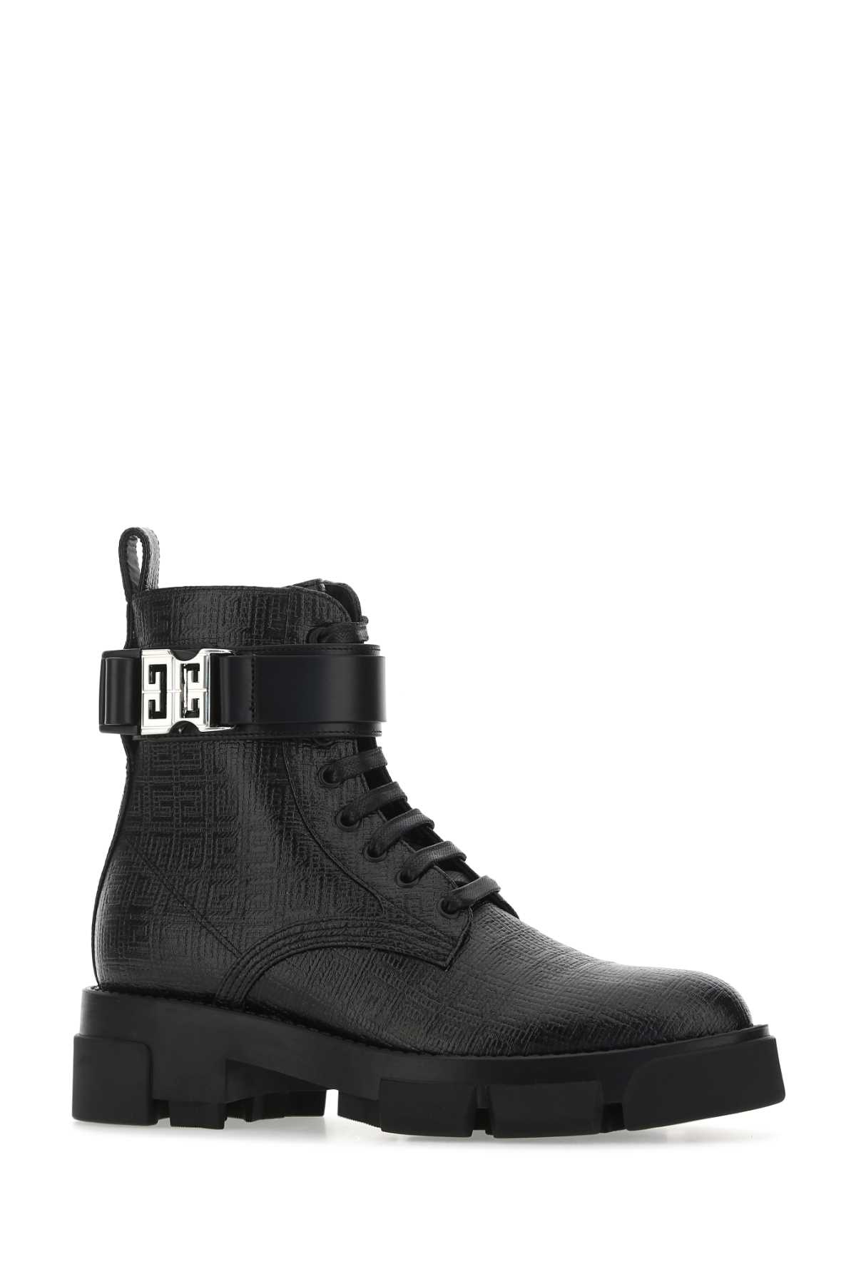 Shop Givenchy Black Leather Terra Ankle Boots In 001