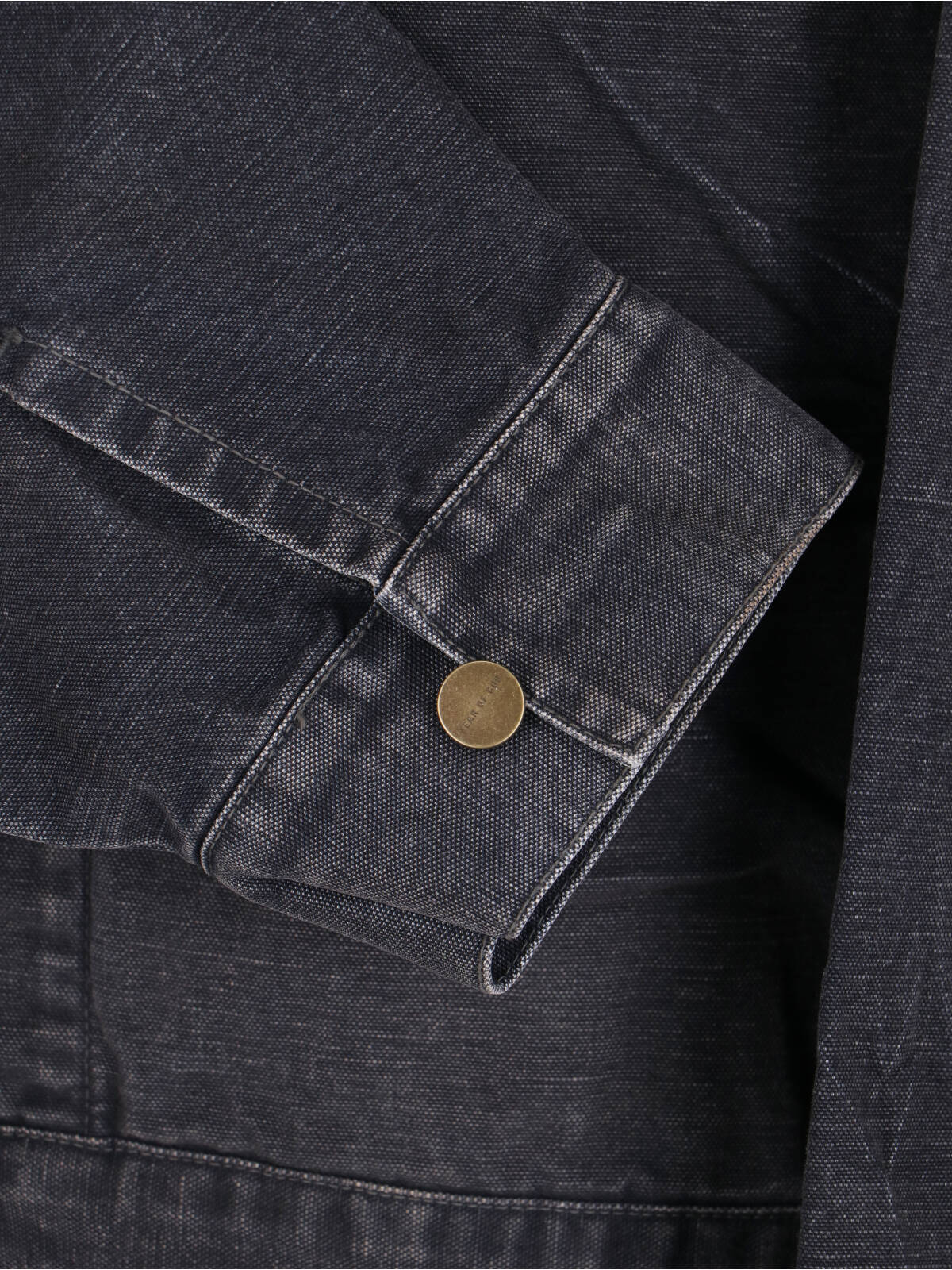 Fear Of God Mens Washed Black Utility Cropped Denim Jacket In Black