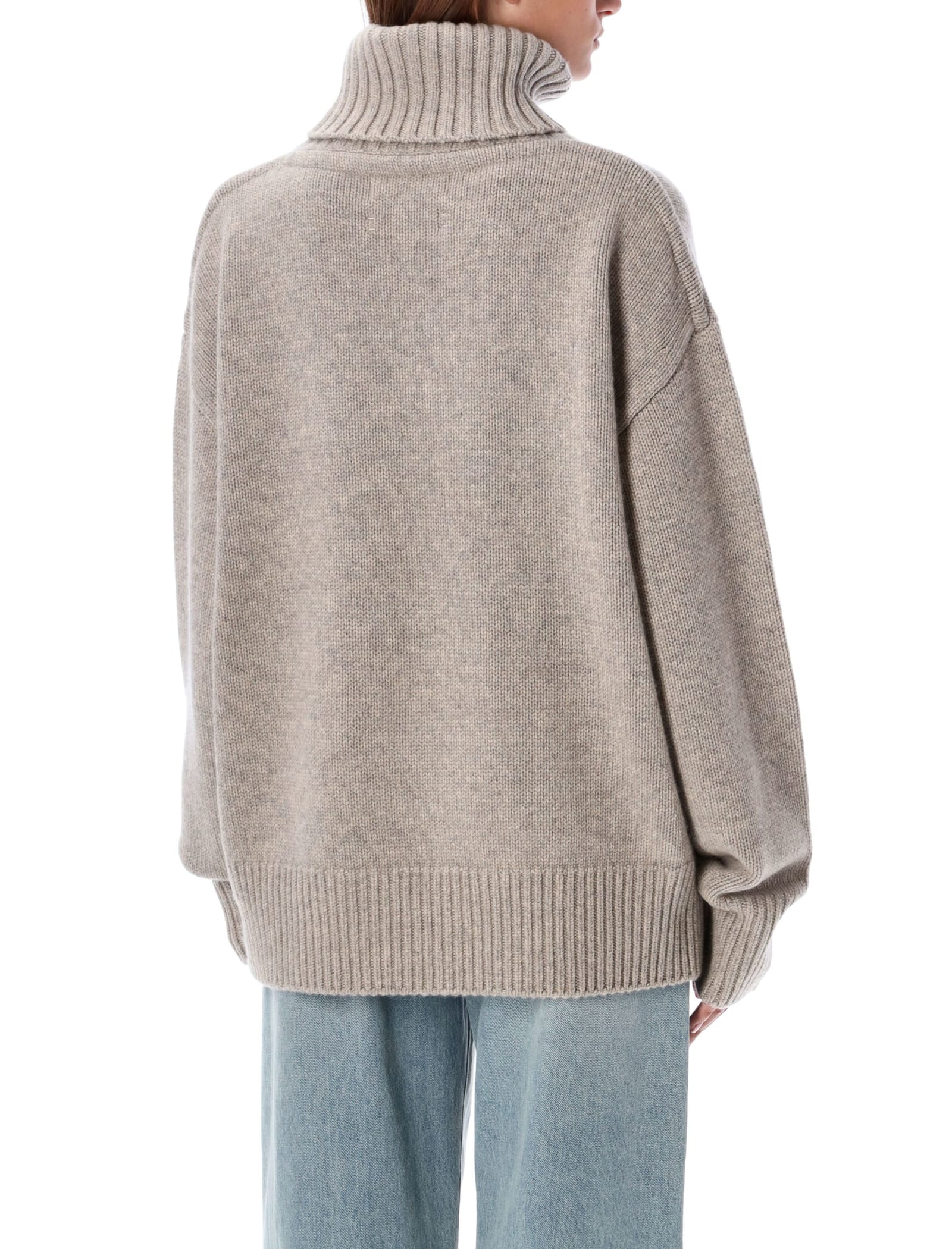 Shop Extreme Cashmere Oversized Extra Sweater In Moss Grey Beige