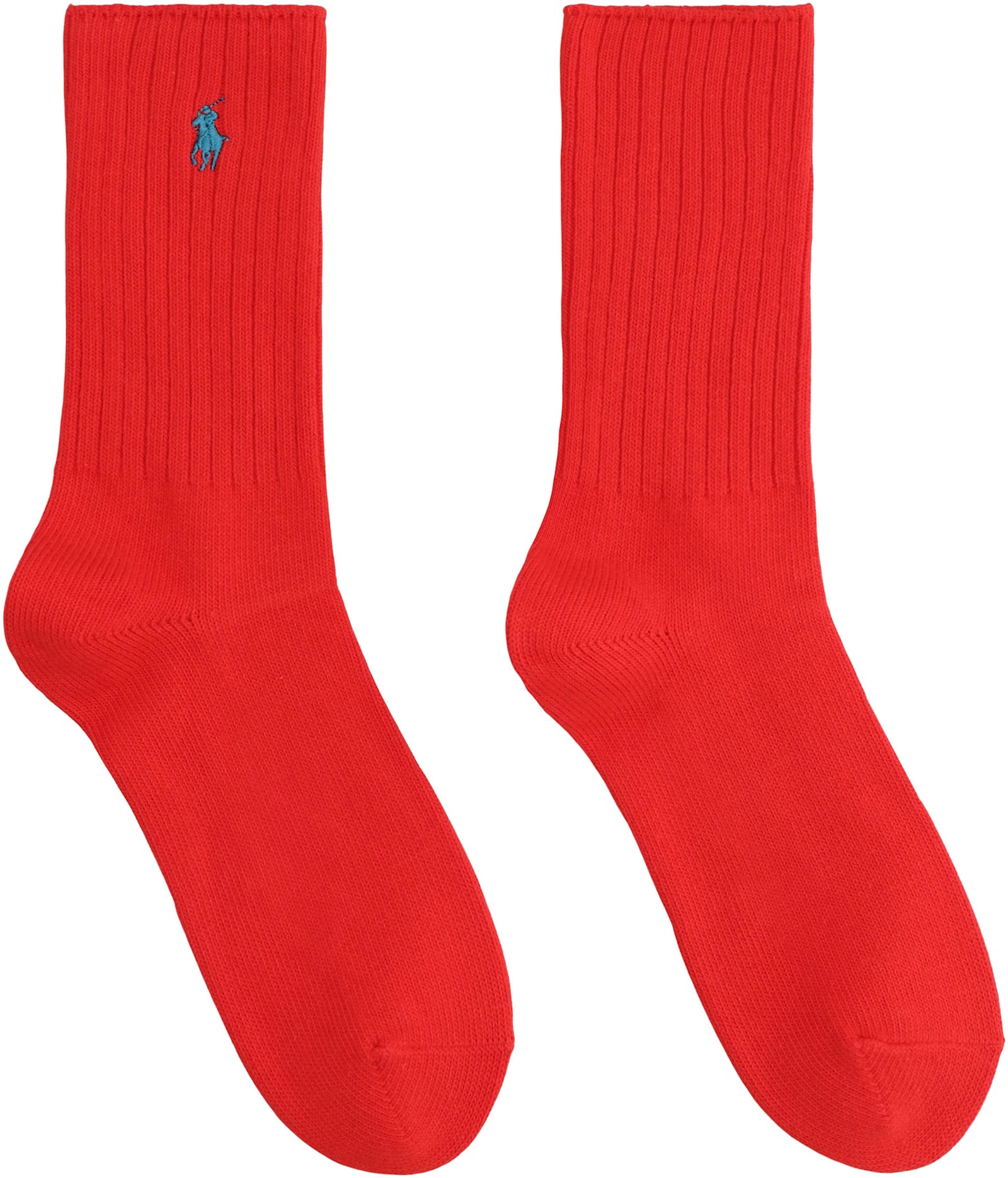 Polo Ralph Lauren Cotton Socks With Logo In Red