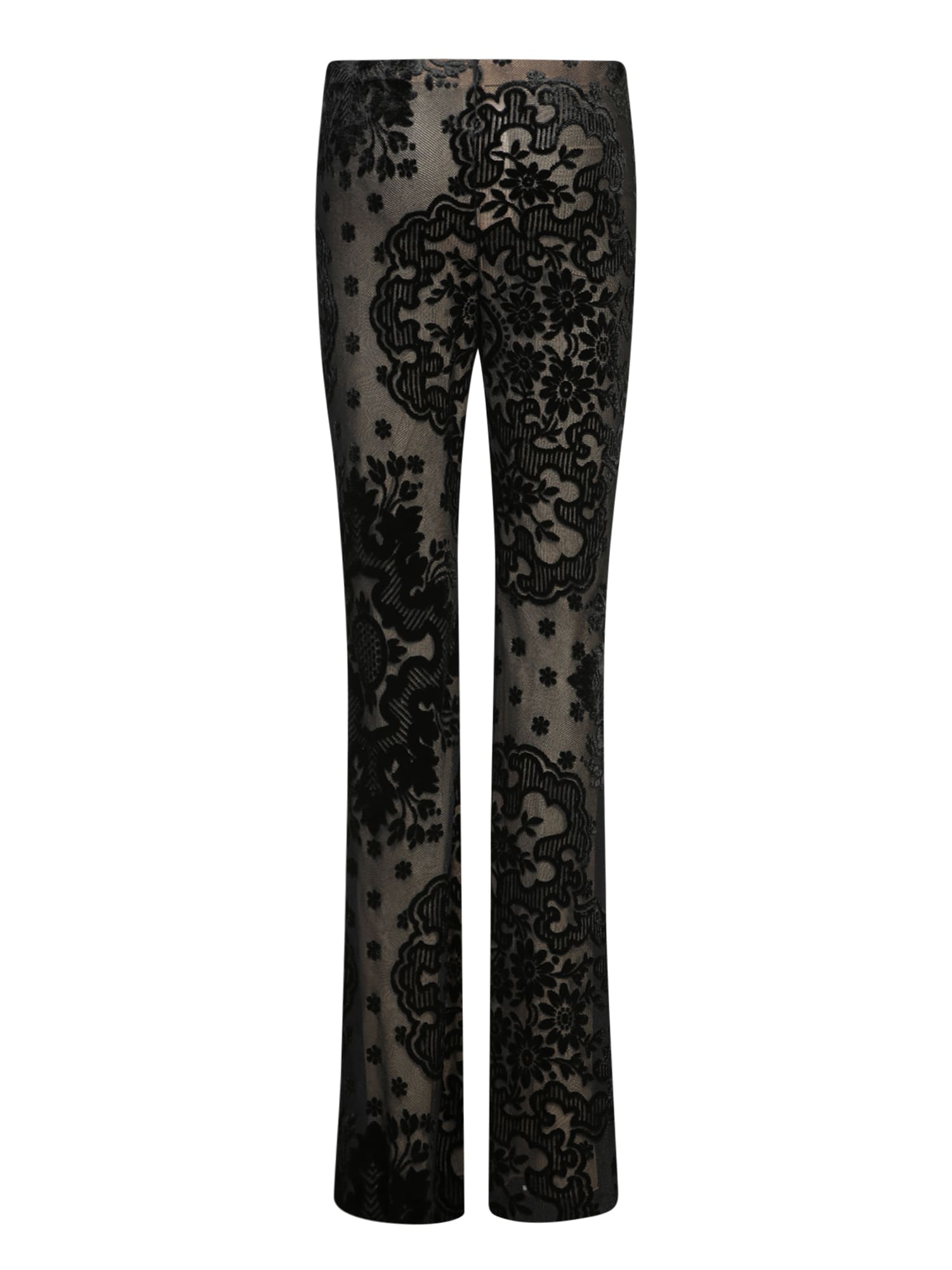 Shop Etro Black Tone-on-tone Tattoo Trousers