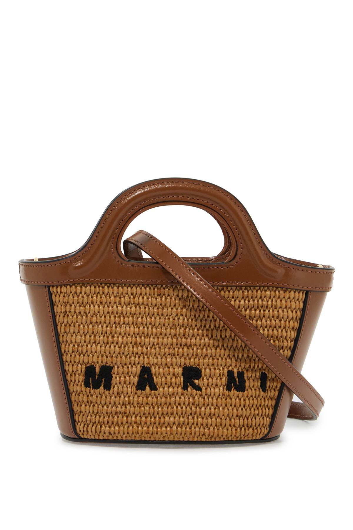 Shop Marni Micro Tropicalia Bucket Bag In Raw Sienna (brown)