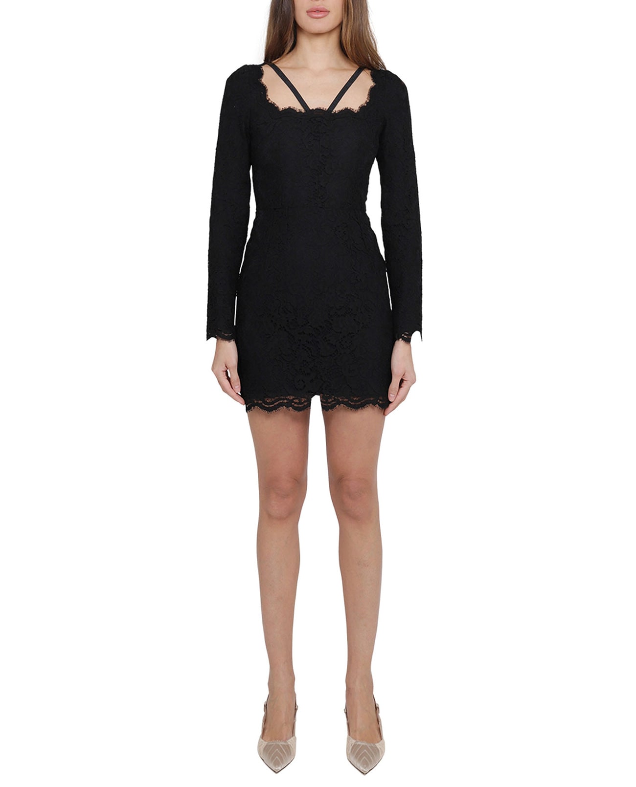 Dolce & Gabbana Black Lace Dress Ls