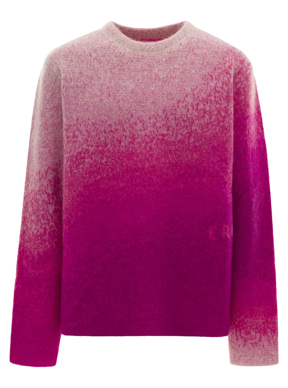 Pink Gradient-effect Crewneck Knikt Sweater In Mohair Blend Unisex Erl