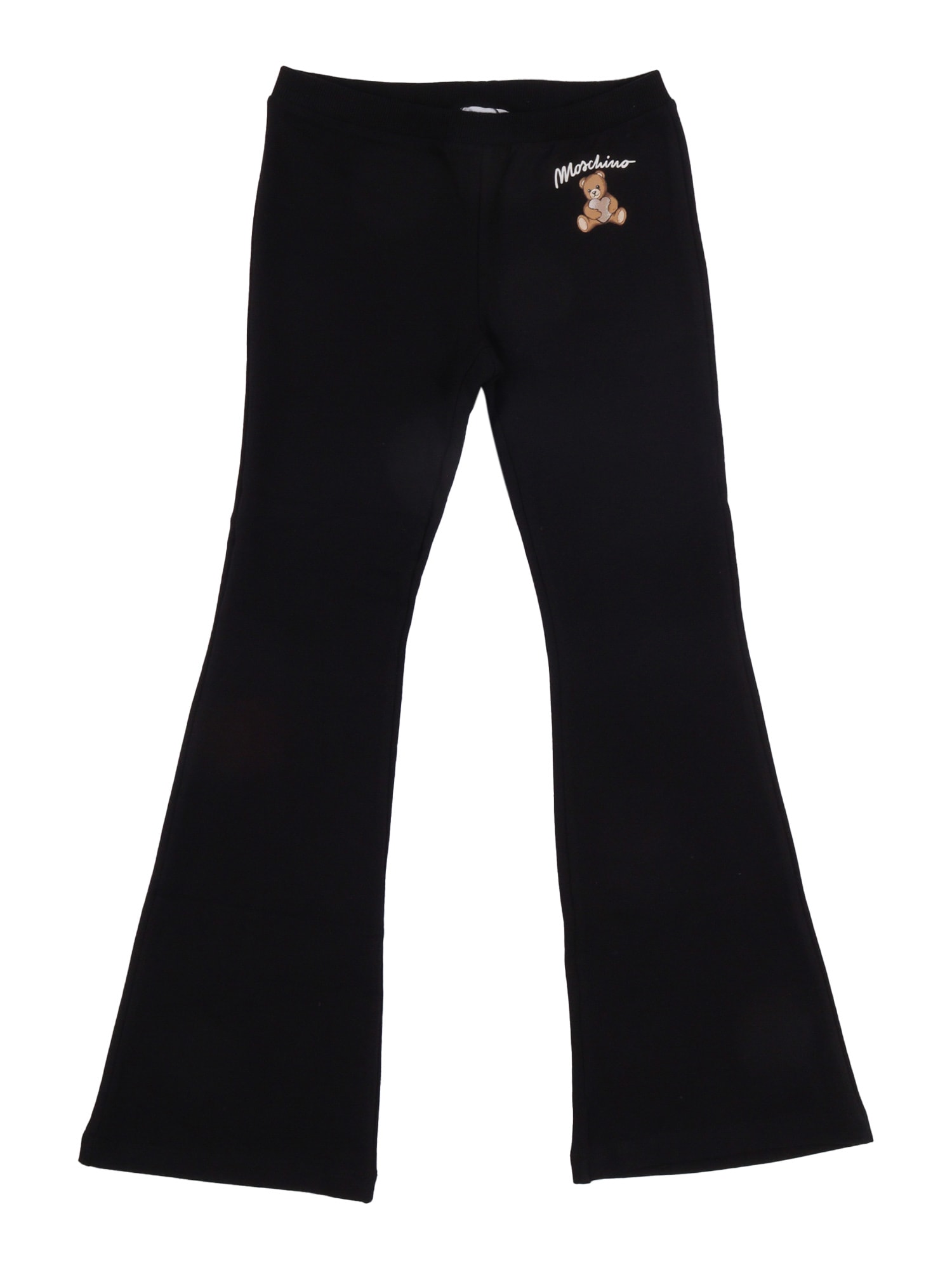 Moschino Kids Leggings With Logo Print In Black