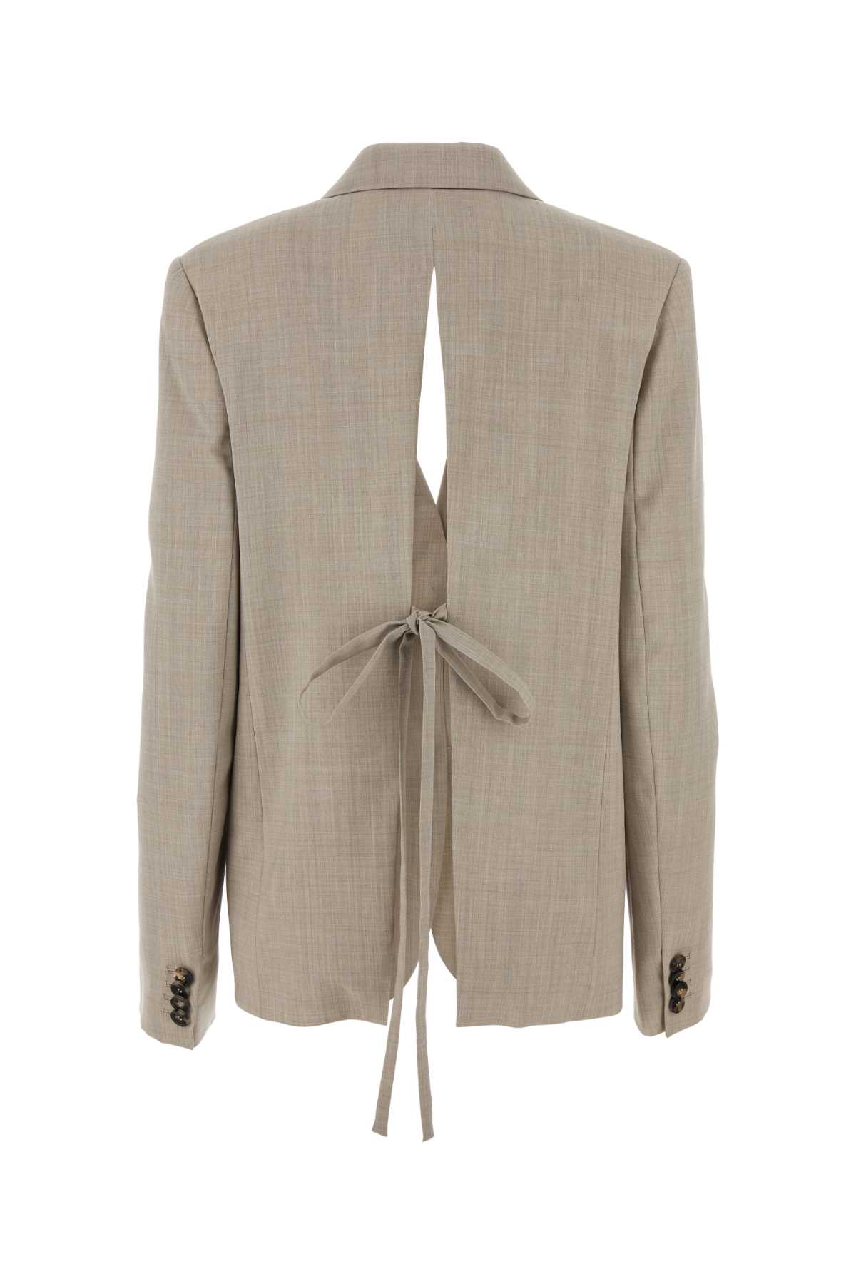 Shop Loewe Embroidered Wool Blazer In Lightbeigemelange