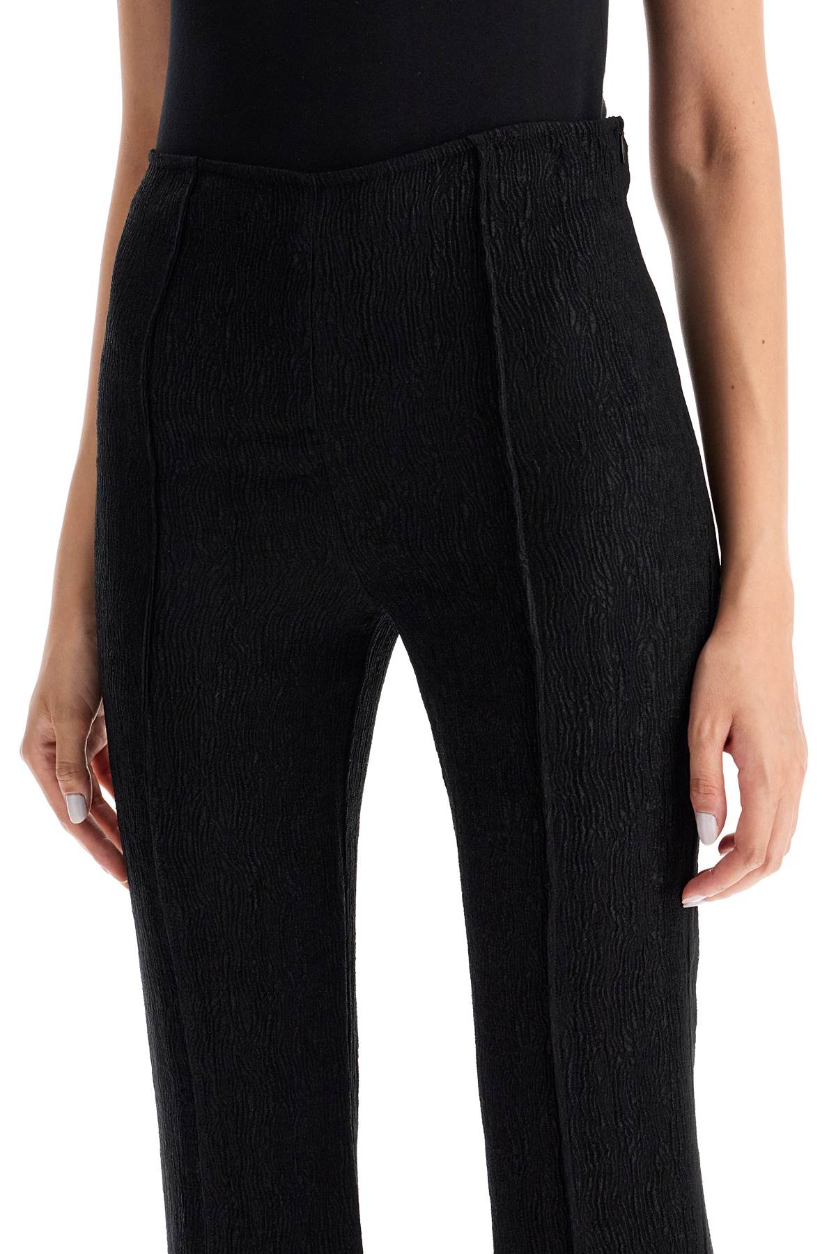 Ganni Flared Viscose Trousers For In Black (black)