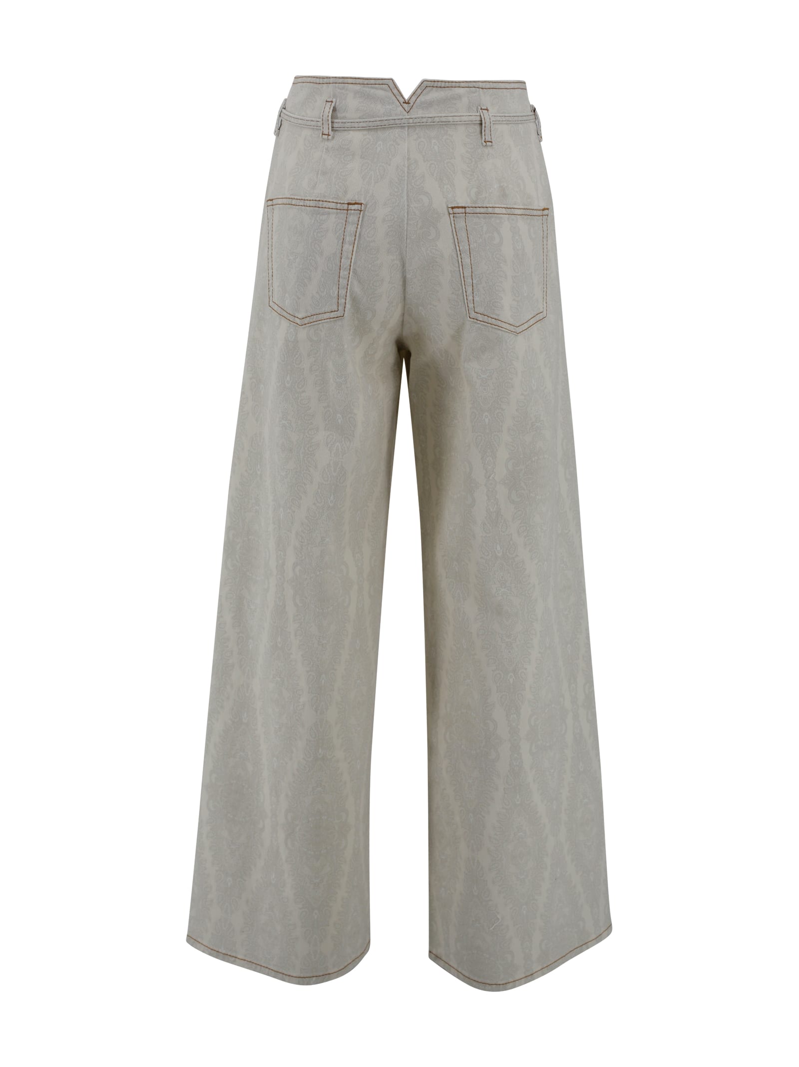 Etro Denim Culottes With Paisley Belt Medallion