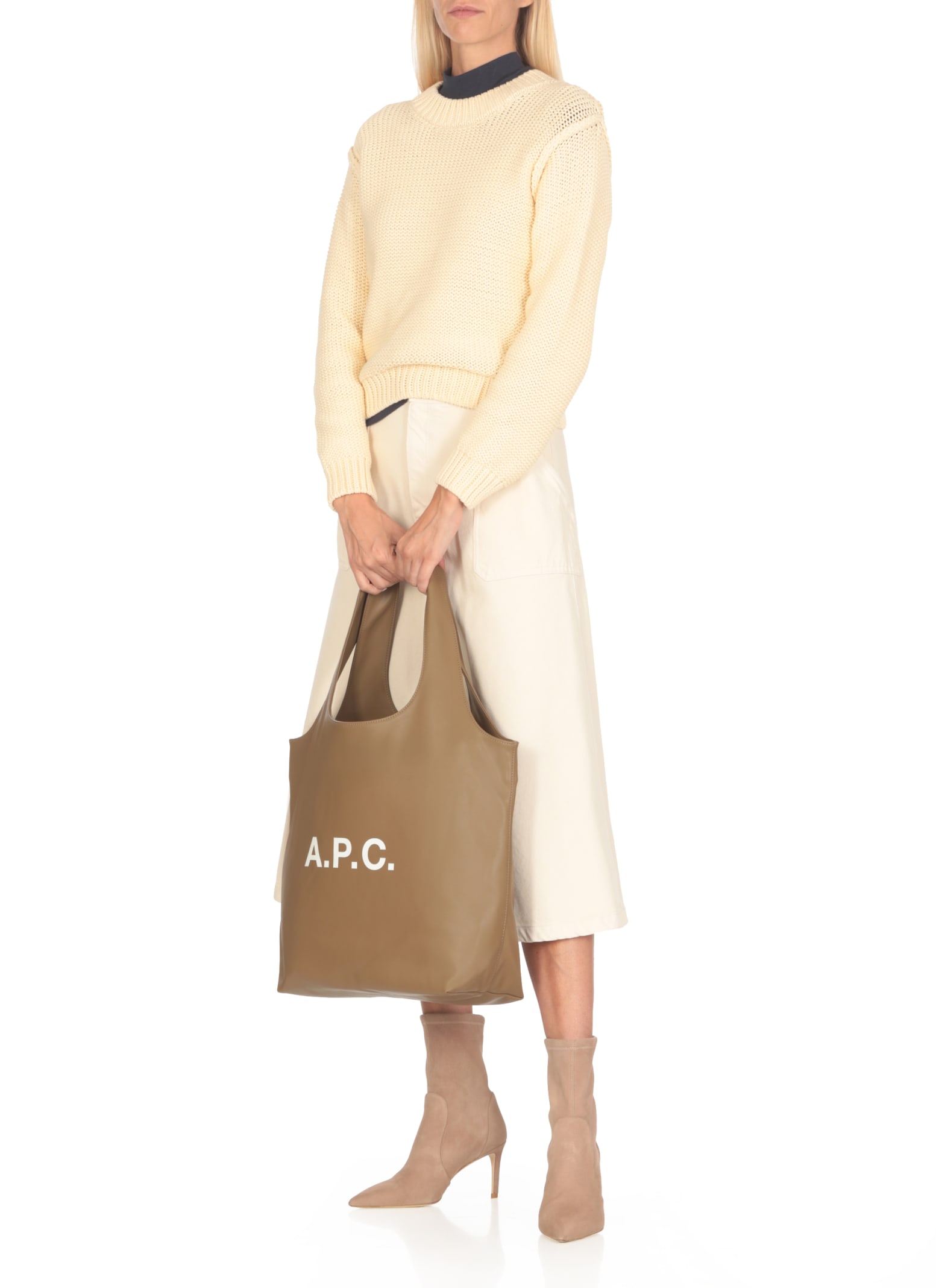 Shop Apc Ninon Shopping Bag In Brown