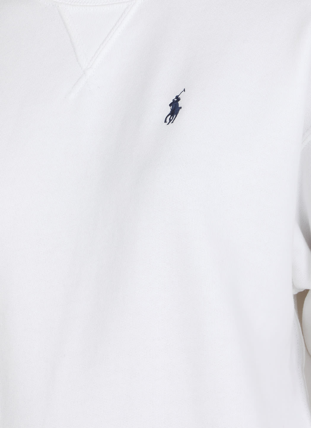 Shop Polo Ralph Lauren Blend Cotton Sweatshirt  In White